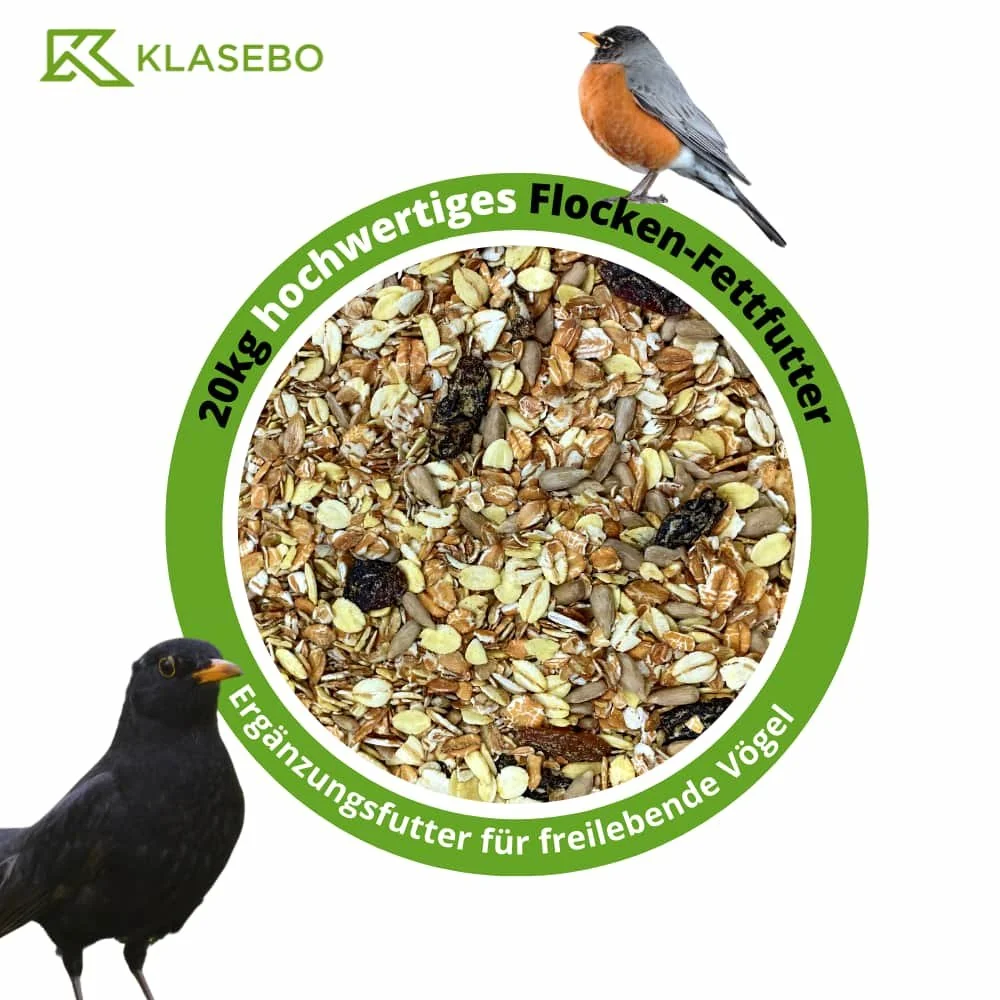 Bia éan fiáin 20kg, Flakes le haghaidh éan, Síolta lus na gréine, Rosíní, Bia geir d'éin