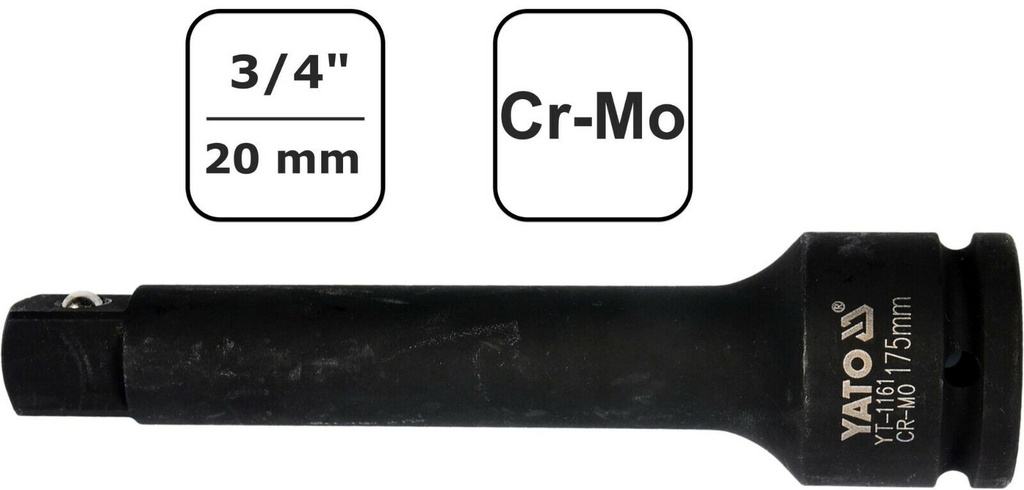 Síneadh Soicéad Tionchair 3/4, 175mm, Cr-Mo, Schlagschrauber