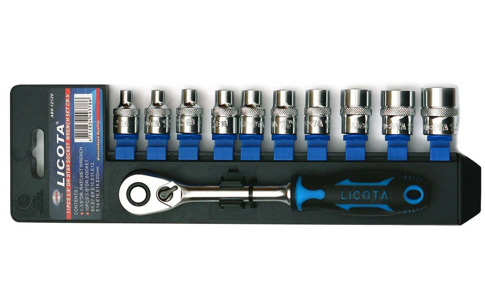 Sraith Soicéad Torx 3/8" E6-E20 le Ratchet