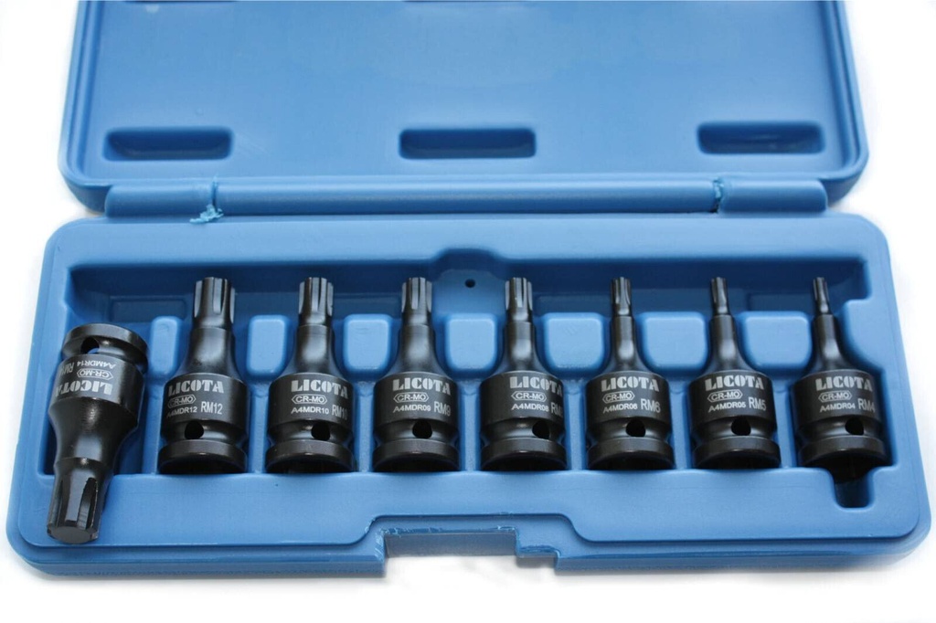 Sraith Soicéad Tionchair Ribe 8-Píosa, Cr-Mo, 1/2 Orlach