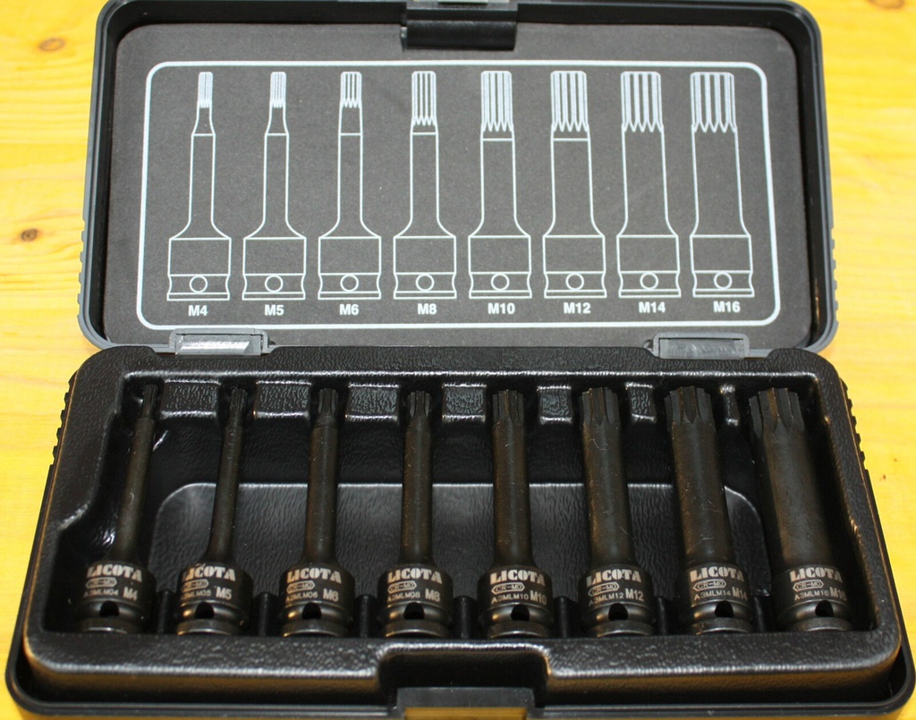 Sraith Cnó Tionchair, Spline M4-M16, 8 bpíosa, Cr-Mo