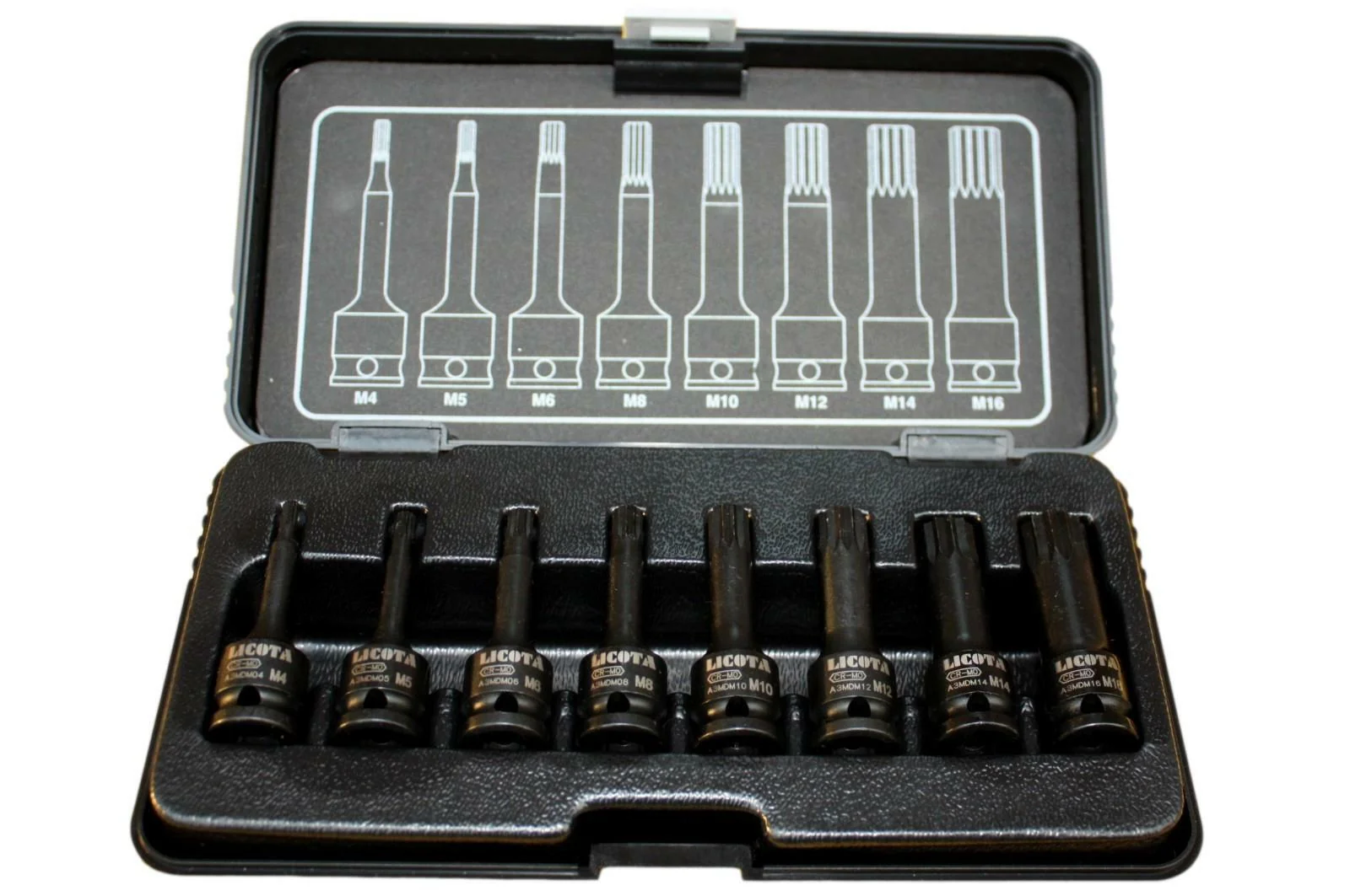 Sraith Soicéad Tionchair Spline 3/8" Cr-Mo Méadrach