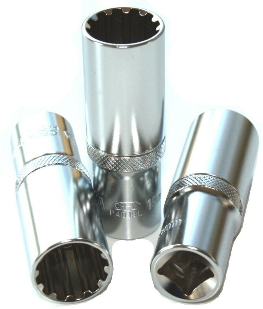 Cnó Spline Tionsclaíoch 1/2 Orlach, Fad Fada 76mm, CrV 22mm