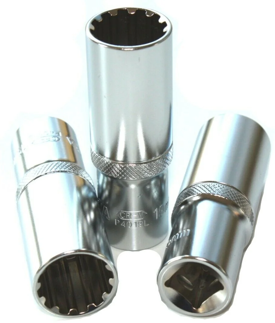 Cnó Spline Tionsclaíoch 1/2 Orlach, Fad Fada 76mm, CrV 22mm