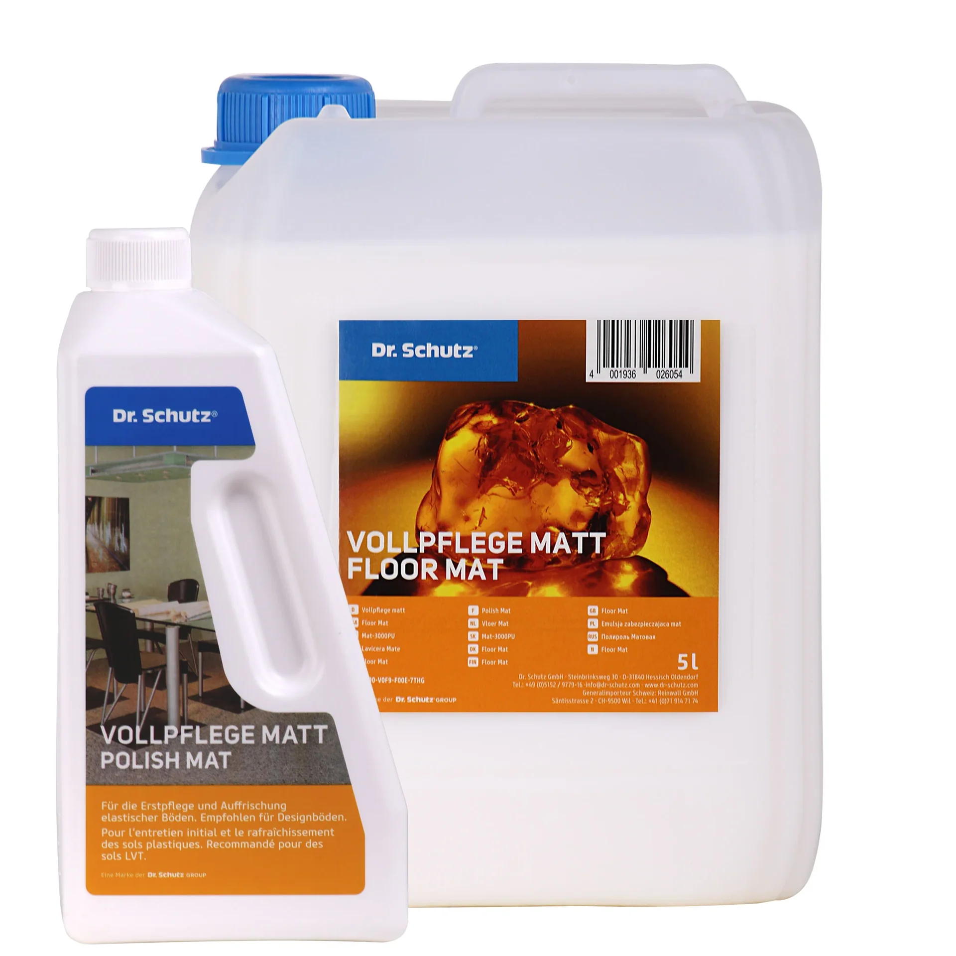 Cúram iomlán Neamhlonrach, Glanadh urláir Neamhlonrach, Vollpflege matt