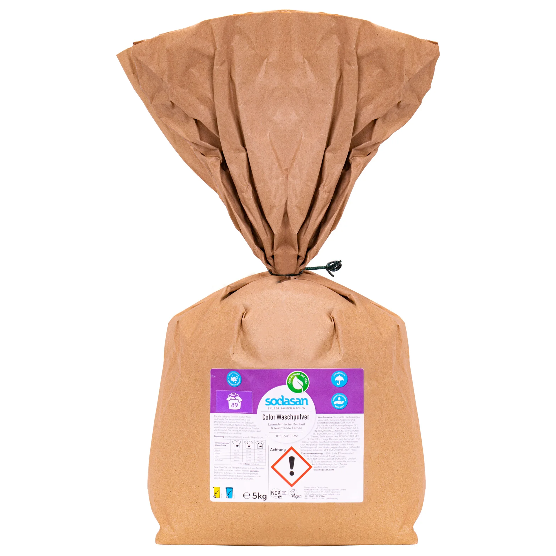 Glanadháin datha lavanda, 5kg Púdar níocháin, Níocháin dathanna, Púdar níocháin mála páipéir