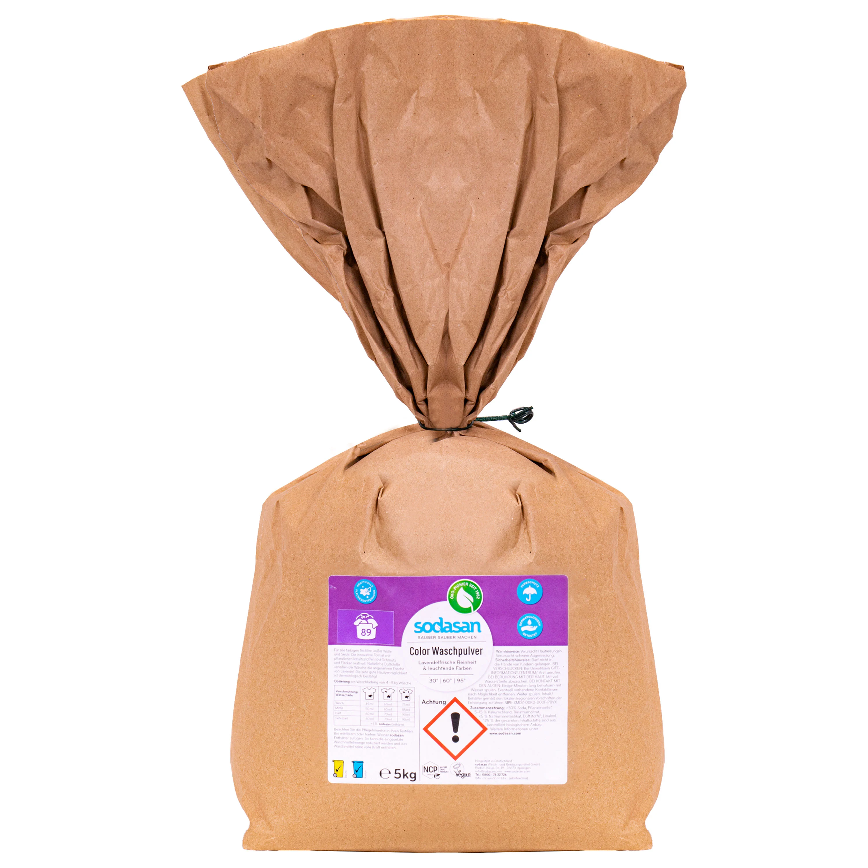 Glanadháin datha lavanda, 5kg Púdar níocháin, Níocháin dathanna, Púdar níocháin mála páipéir