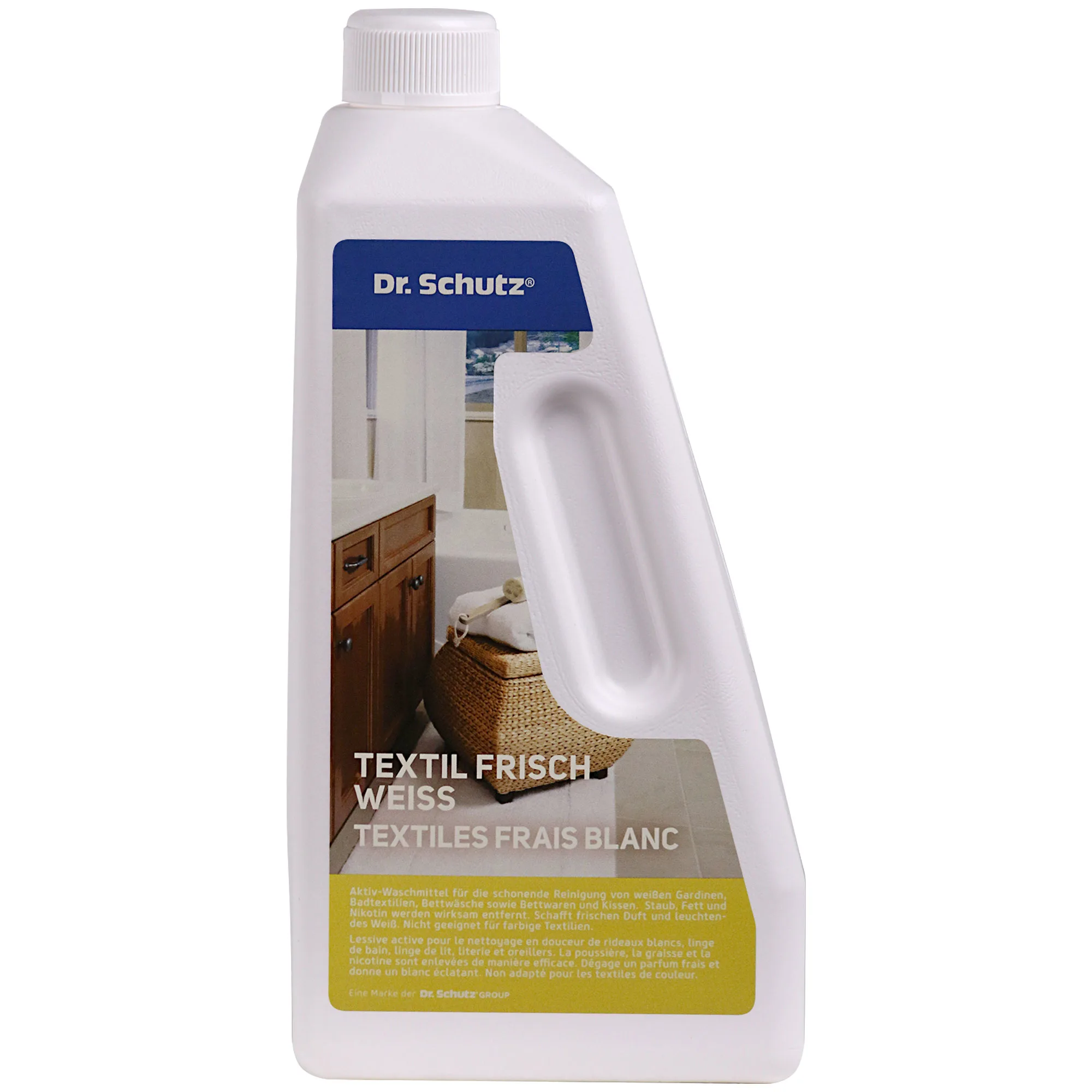 Glanadh teicstílí bána, Leacht Níocháin, 750ml, Níochán éadaí bána