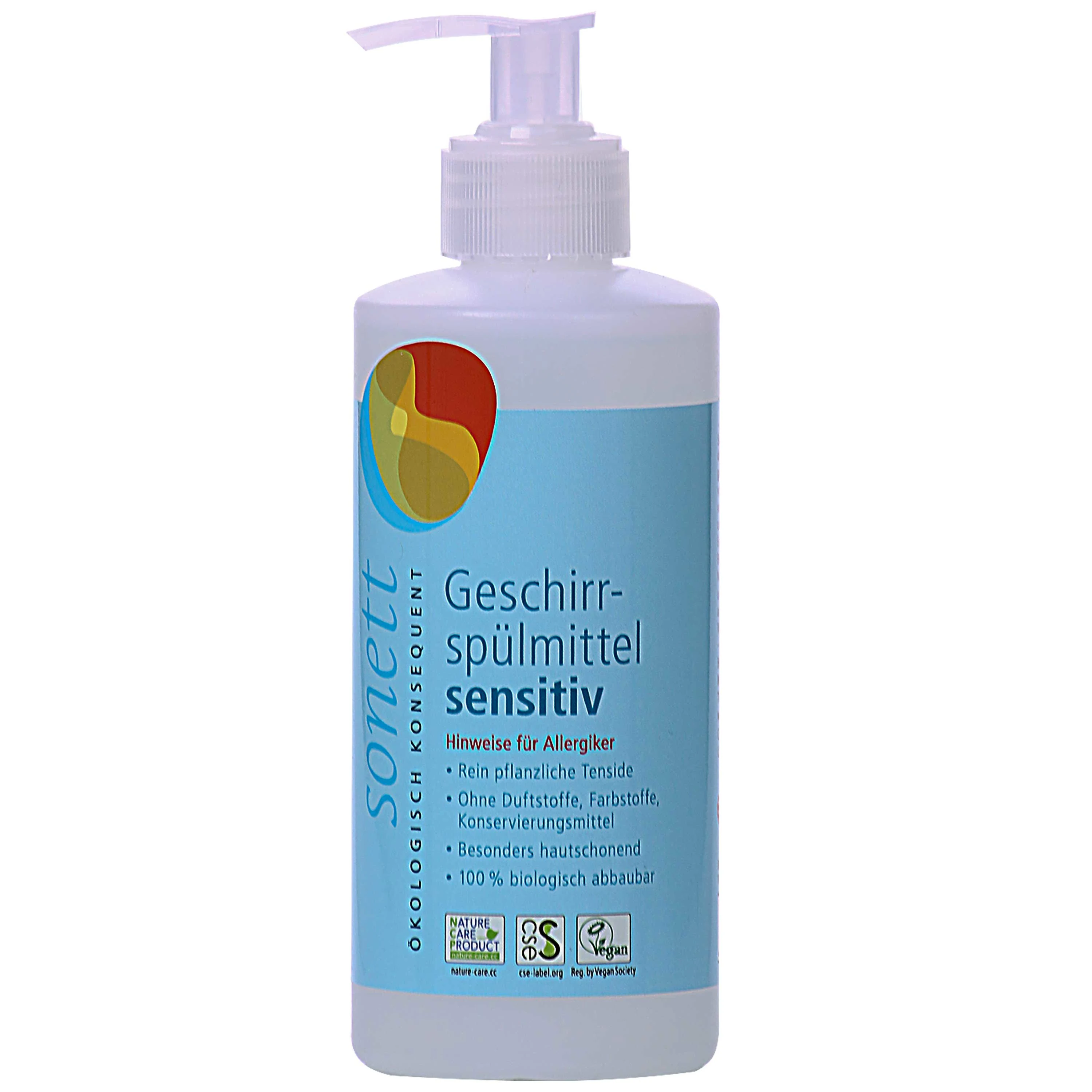 Gallúnach mias SENSITIV 300ml, Spender gallúnach mias, Níochán mias íogair
