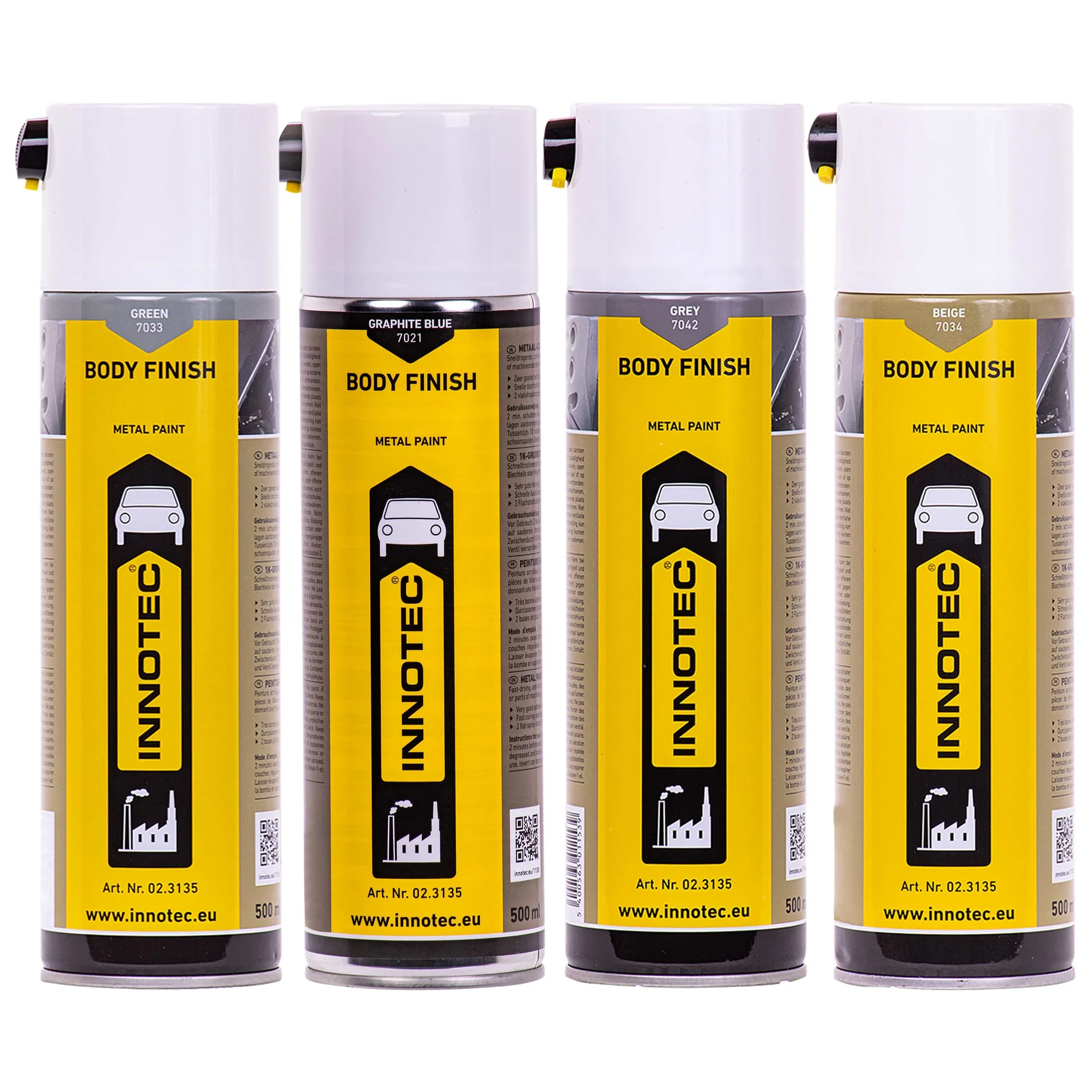 Péint Carranna, Péint Sprae, Críochnú Coirp, Péint 500ml, Dathanna Péinte