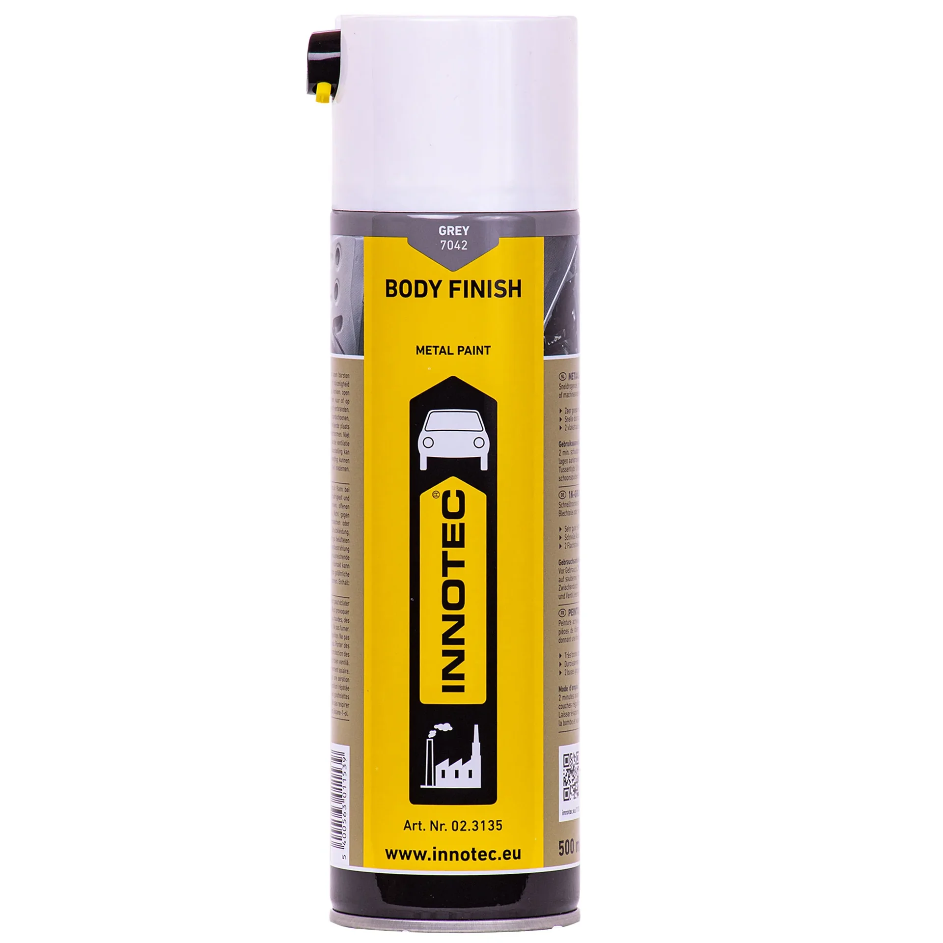 Péint Carranna, Críochnú Coirp, Péint Liath, 500ml, Péint Sprae Liath