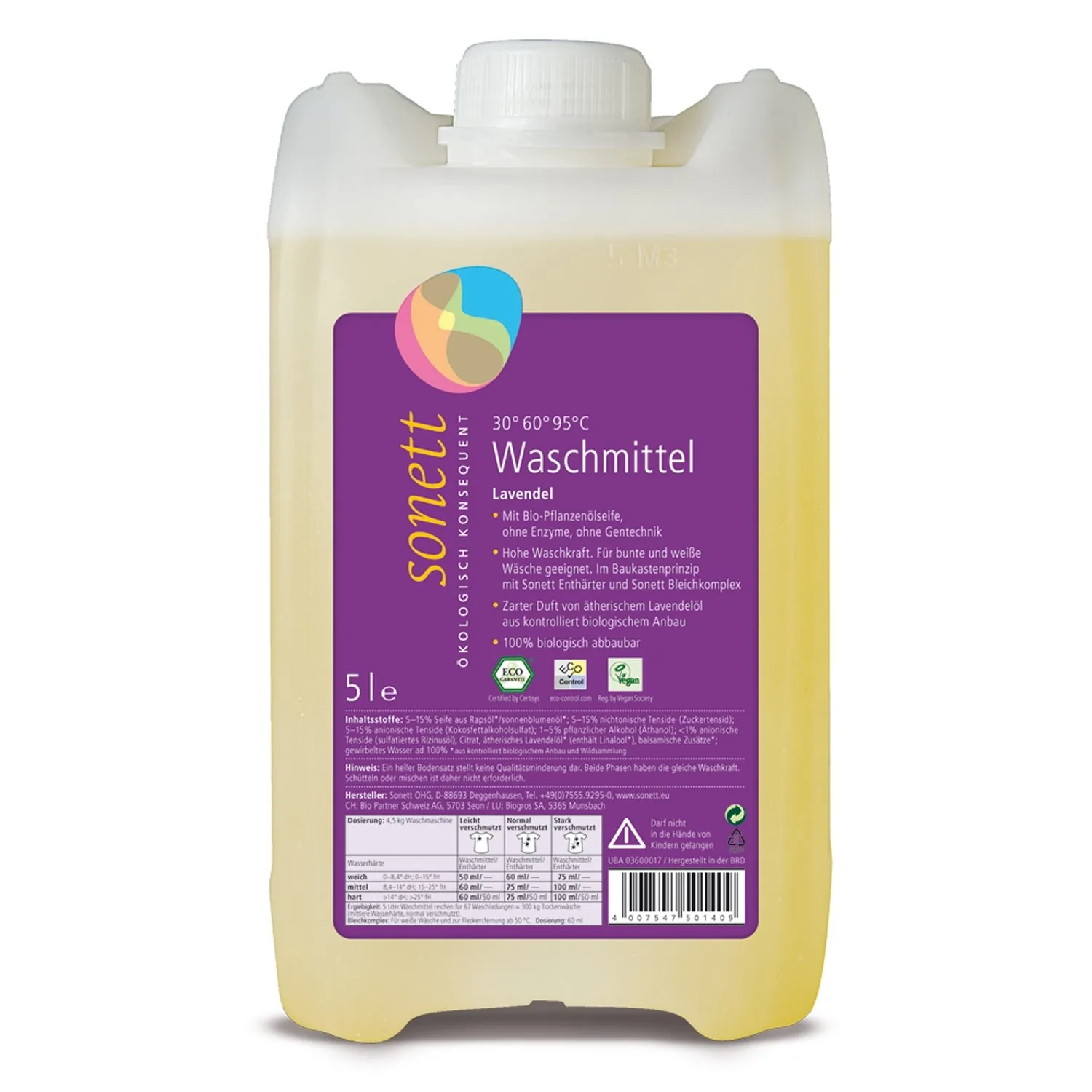 Glanadh Níocháin Leachtach Lavender, Níochán Leachtach 5 Liter