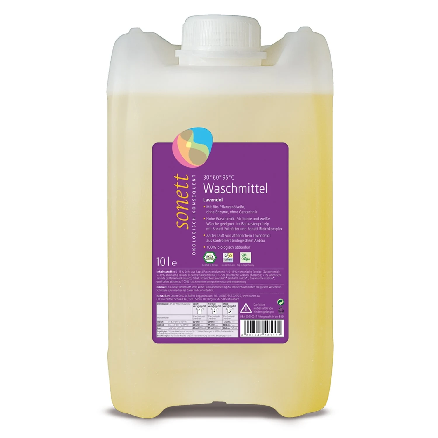 Gallúnach níocháin leachtach 10 Liter, Níochán leachtach, Gallúnach níocháin lavanda