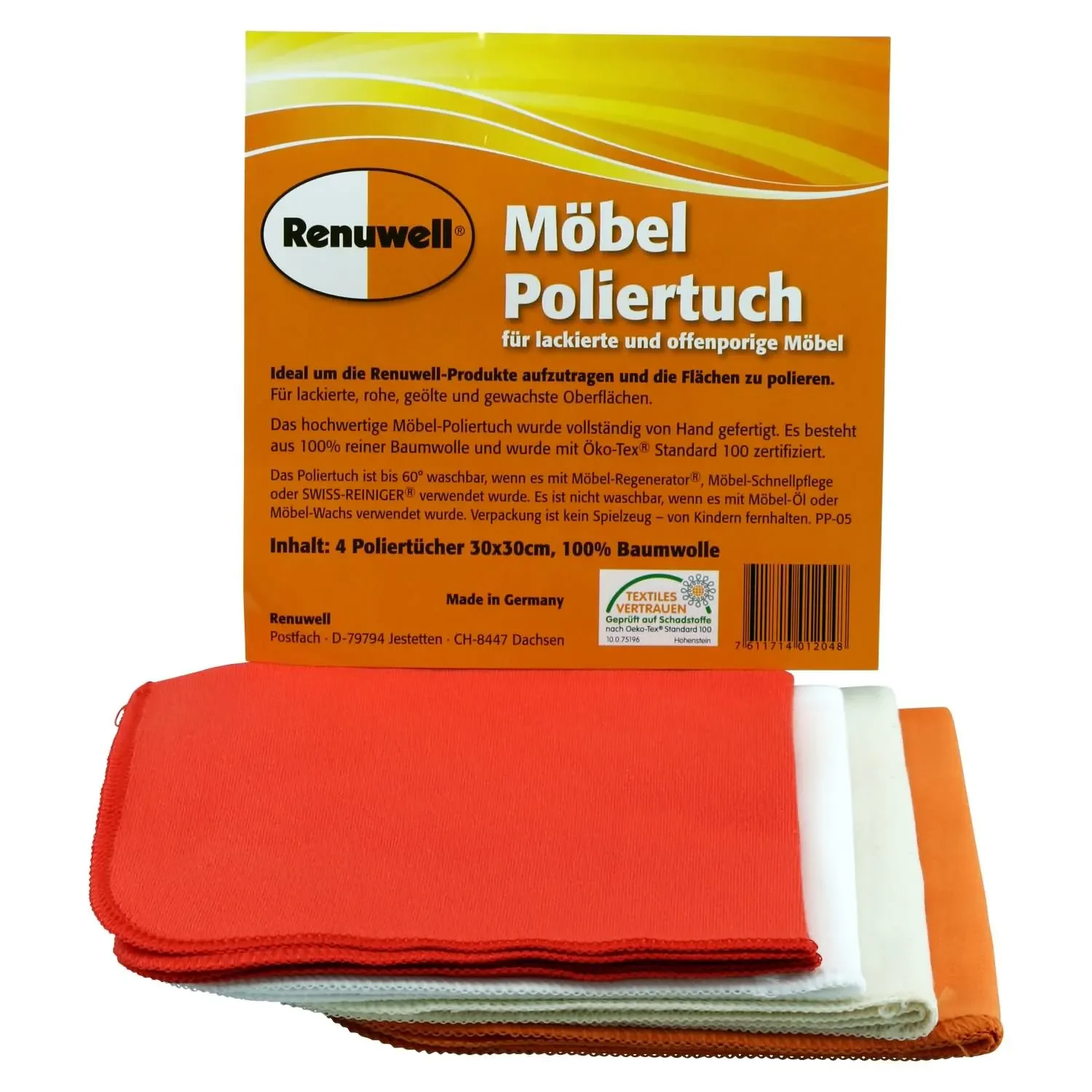 Éadach snasta troscáin, 4er Set, 30 x 30 cm, Éadaí microfiber troscáin