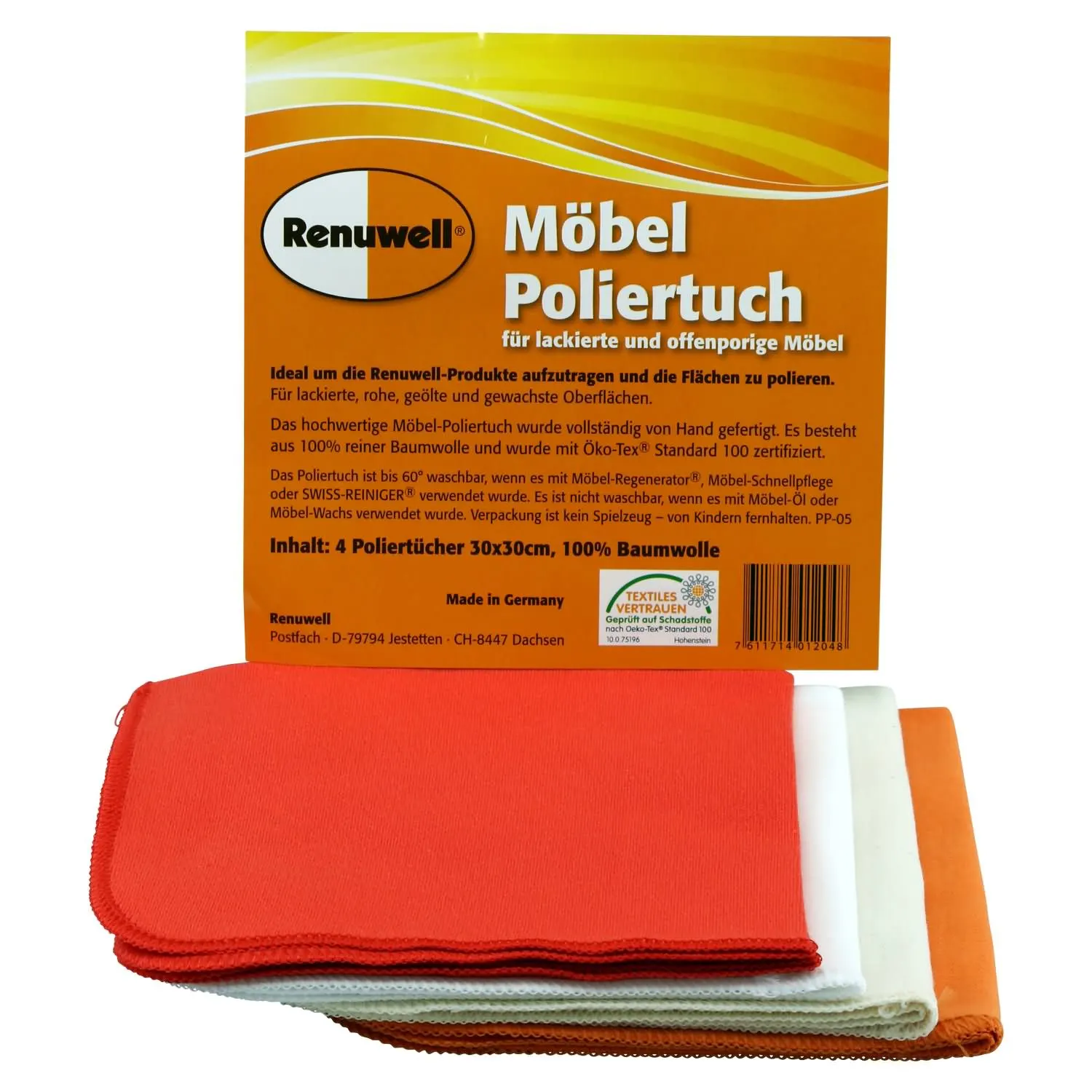 Éadach snasta troscáin, 4er Set, 30 x 30 cm, Éadaí microfiber troscáin