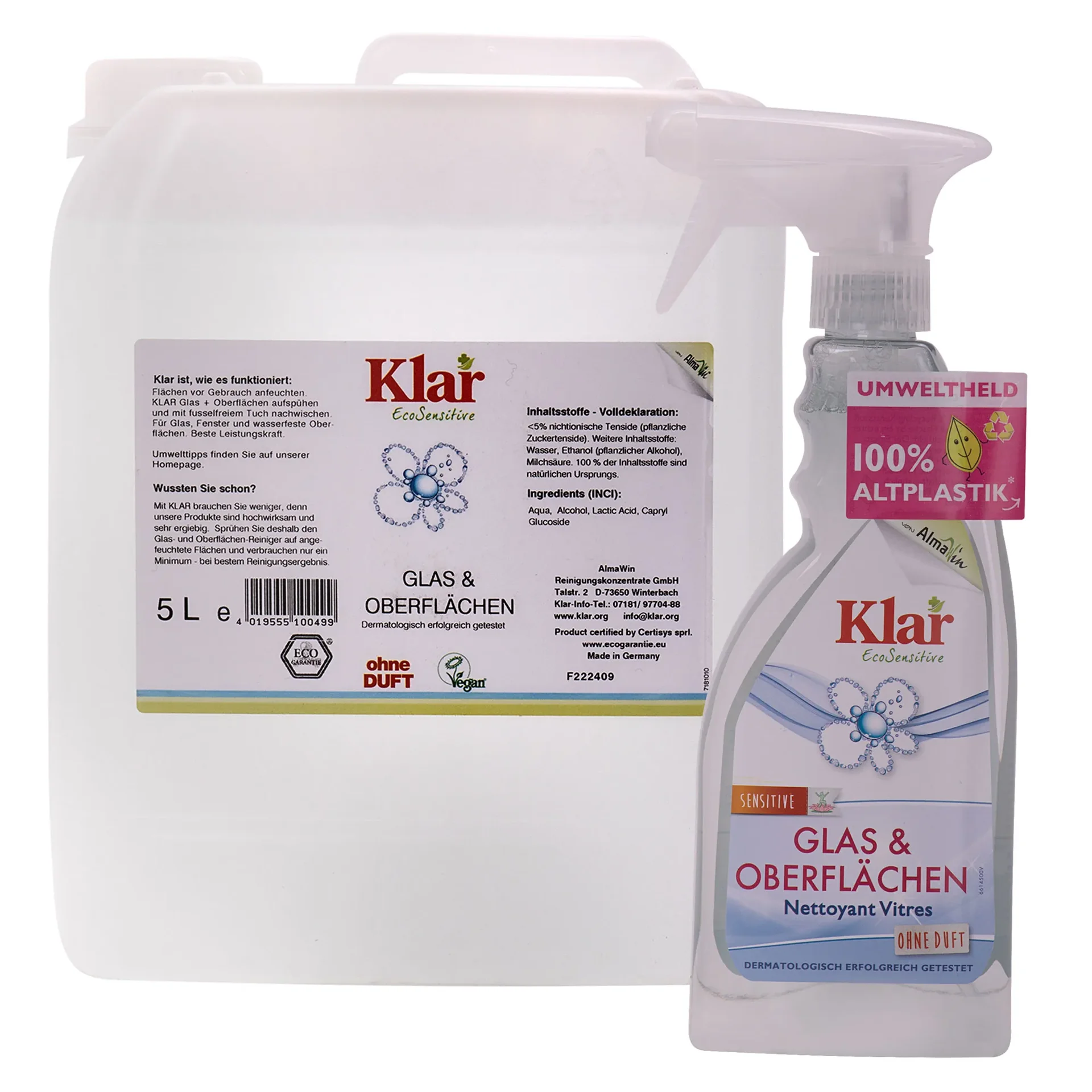 Glanadh dromchlaí, Glanadh gloine, Glantóir dromchla gan bholadh, do ghloine, dromchlaí, agus fuinneoga