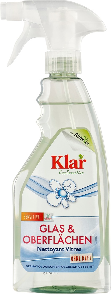 Glanadh gloine, Glanadh dromchlaí, 500ml, gan bholadh, le spraeire cúr