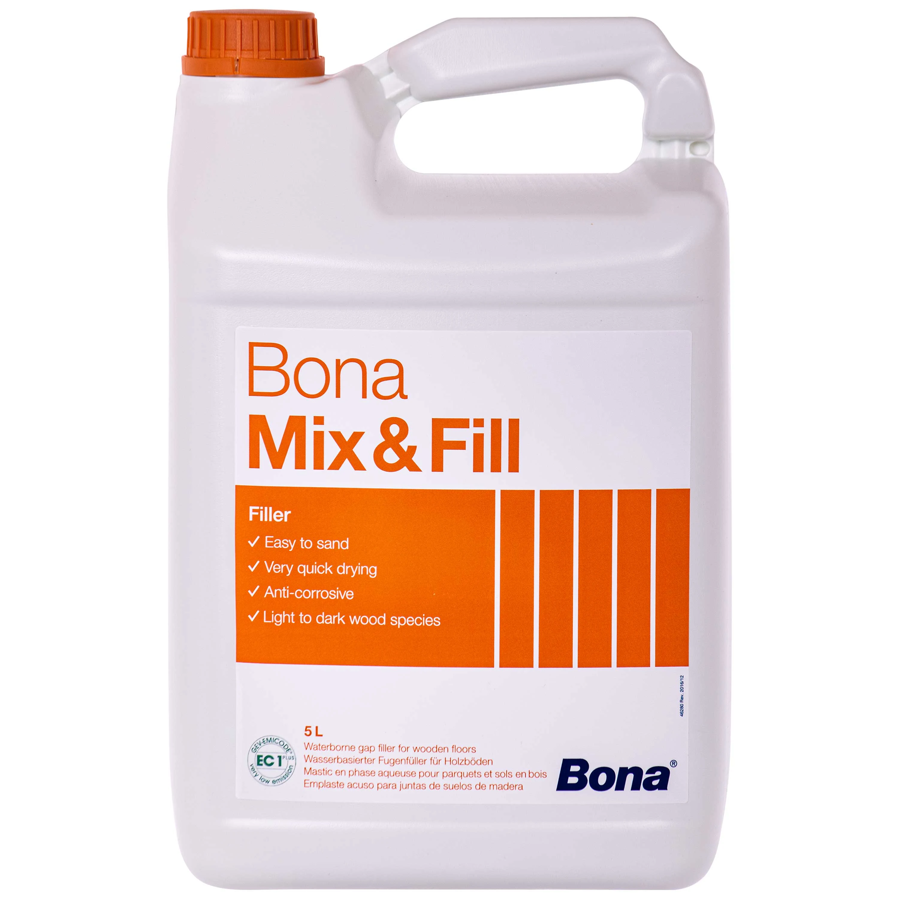 Bona Mix & Fill 5 Liter, Fugenkitt uiscebhunaithe, Líonadh adhmaid, uiscebhunaithe