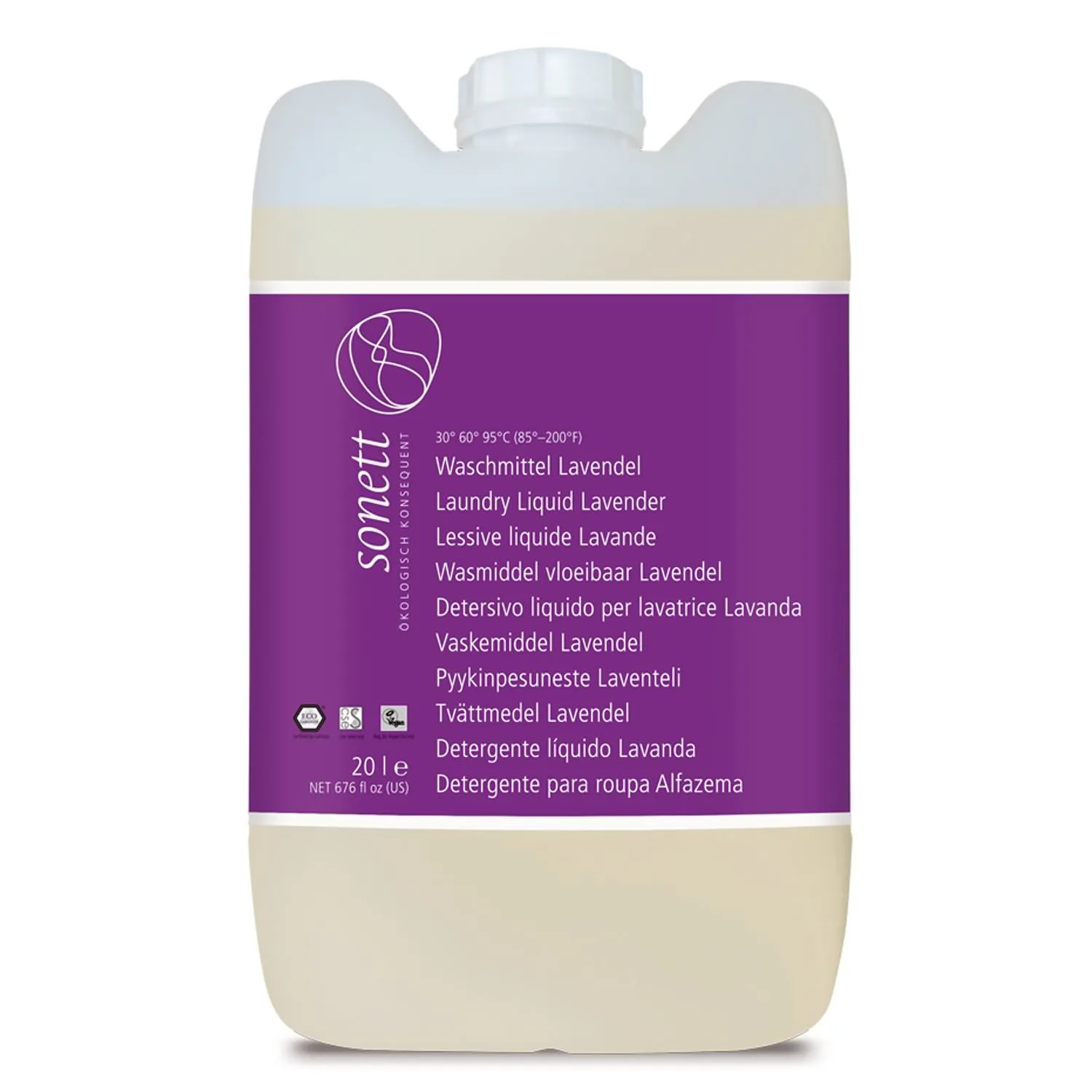 Níochán leachtach lavender 20 lítear, Níochán éadaí lavender, Níochán nádúrtha lavender