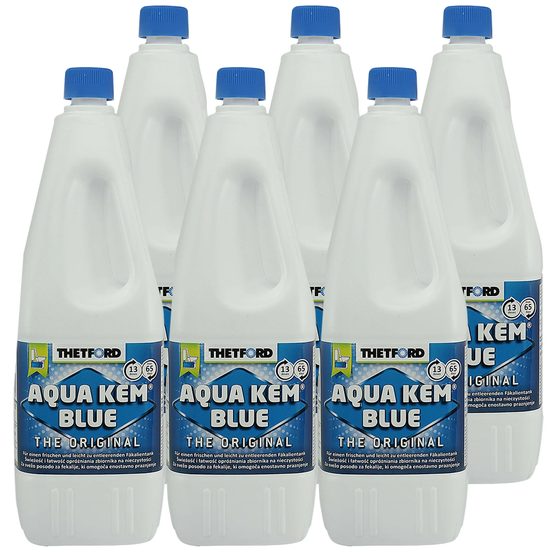 Leacht leithris, Aqua Kem Blue 6 x 2 Liter, Ceimiceáin leithris, 1 Karton