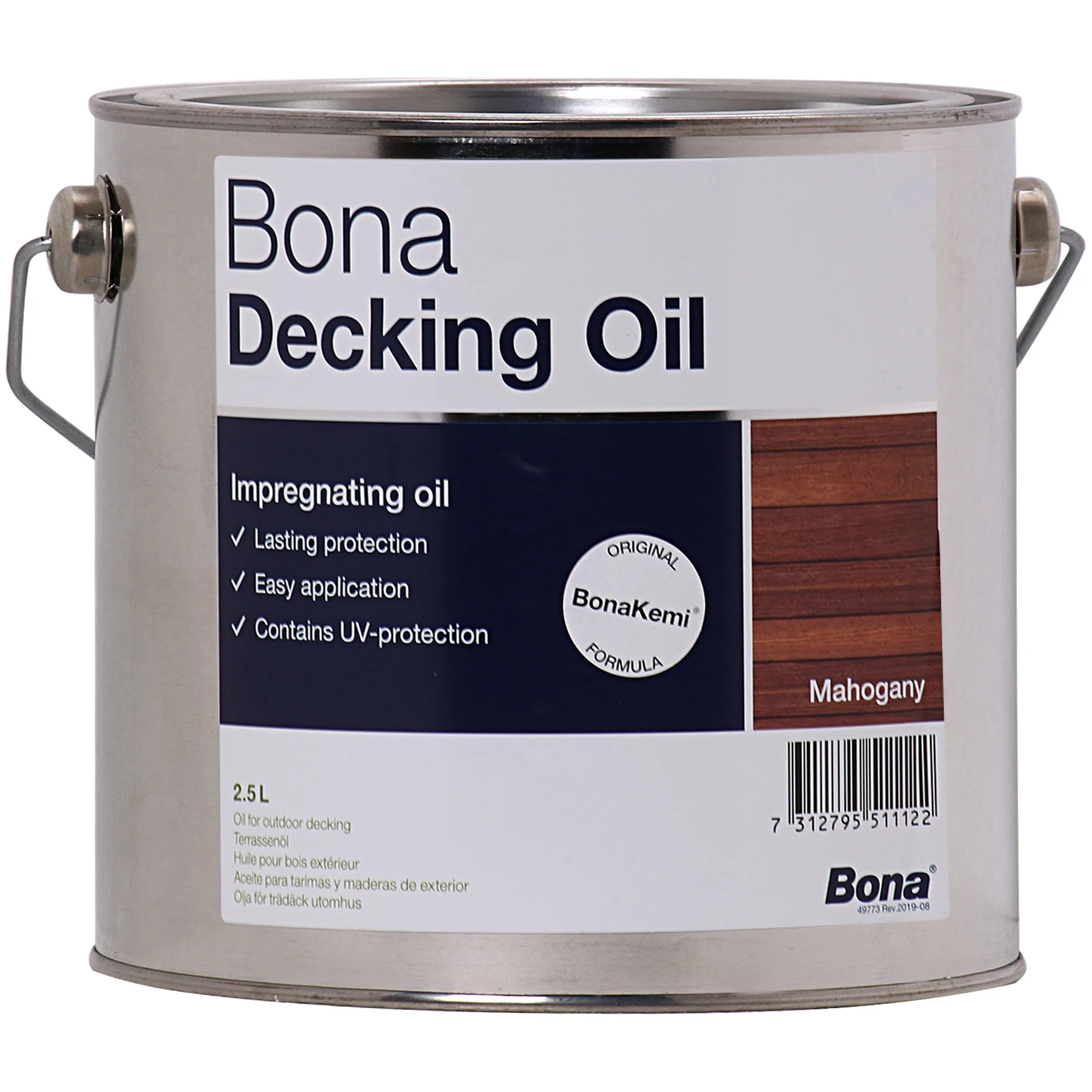 Ola decking 2.5 lítear, Ola Terráis, Ola adhmaid lasmuigh, Mahagaine