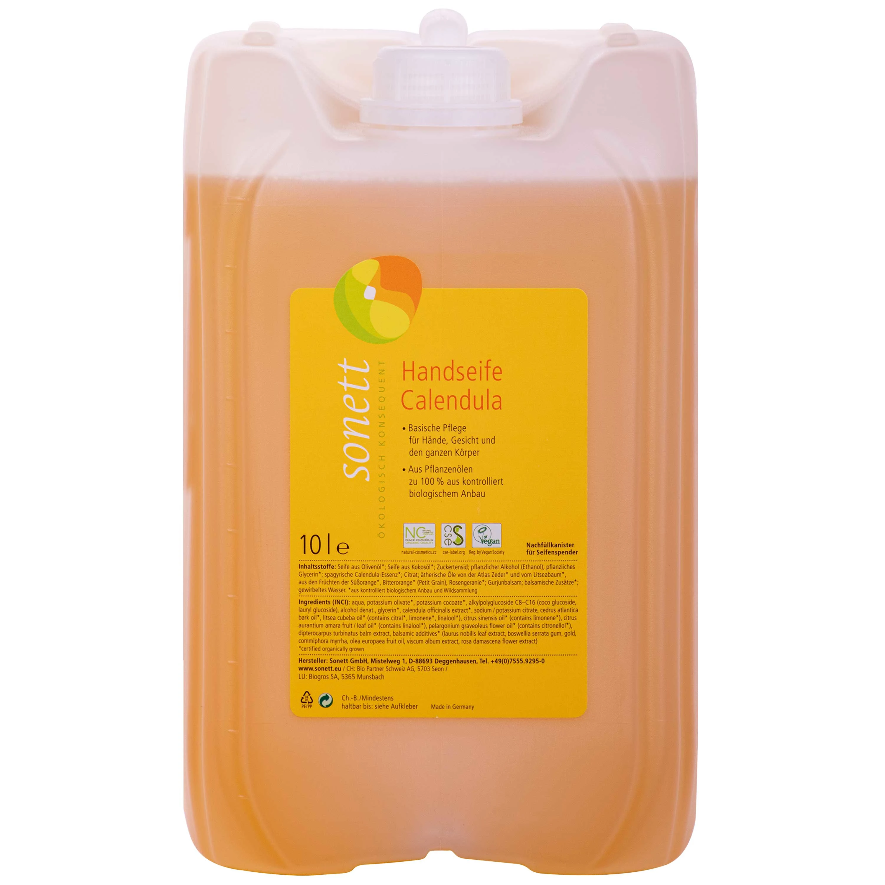 Gallúnach láimhe calendula 10 lítear, Gallúnach láimhe nádúrtha, Gallúnach orgánach