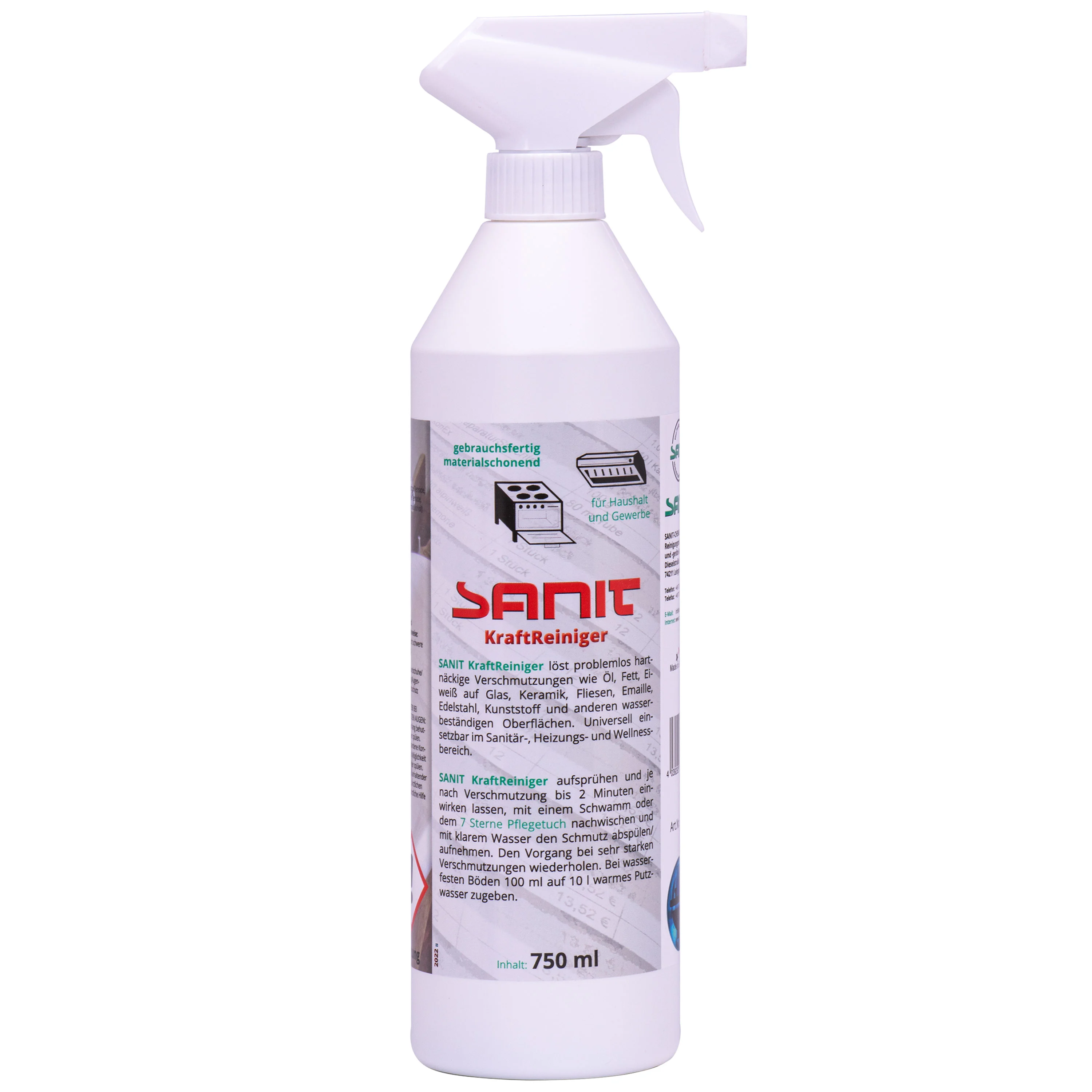 Glanadh láidir tí, Glanadh tí, Glanadh seomra folctha, Glanadh cistine, Glanadh uilíoch, Glanadh dromchlaí, Glanadh spraeála, 750 ml