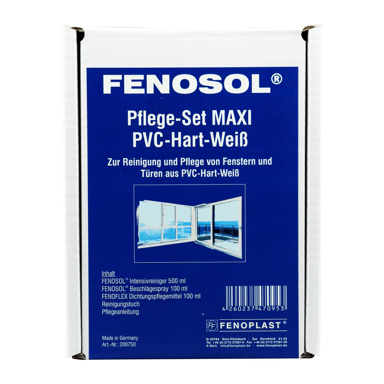 Glanadh PVC, Trealamh Cúraim, Fenosol Pflege-Set PVC-Hart-weiß MAXI