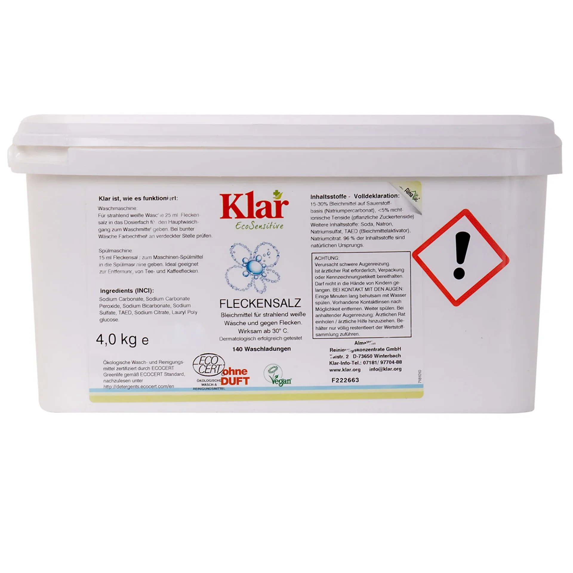 Salann stain 4kg, Bainteoir stain gan cumhrán, Salann stain nádúrtha, Glanadh stain nádúrtha