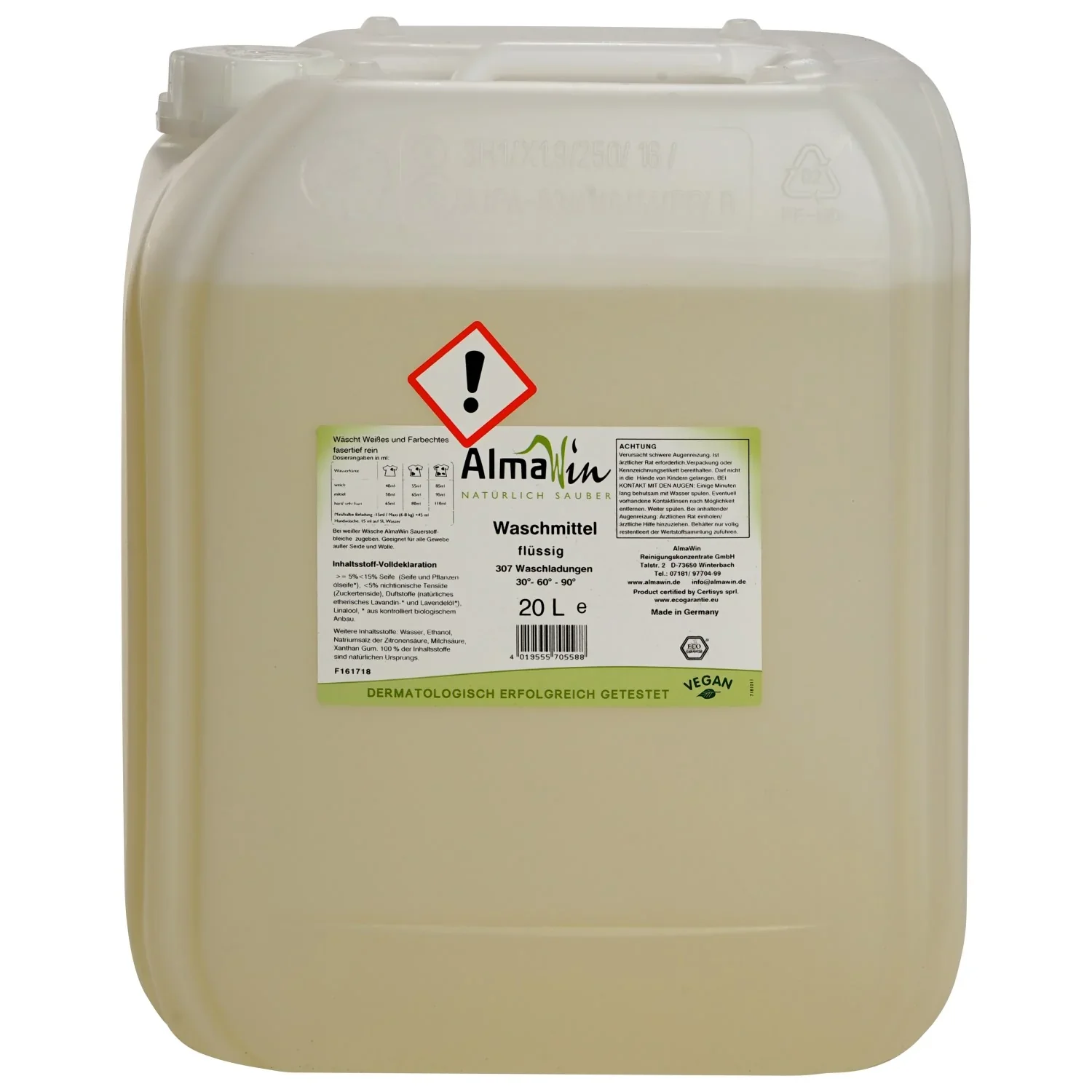 Glantach níocháin leachtach 20 l, glantach níocháin éicea, níochán leachtach