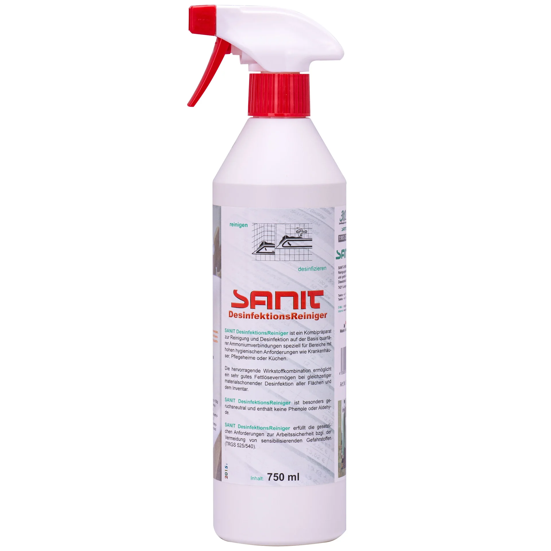 Glanadh dífhabhtán, Spraeire, 750 ml, Glanadh dromchla tí