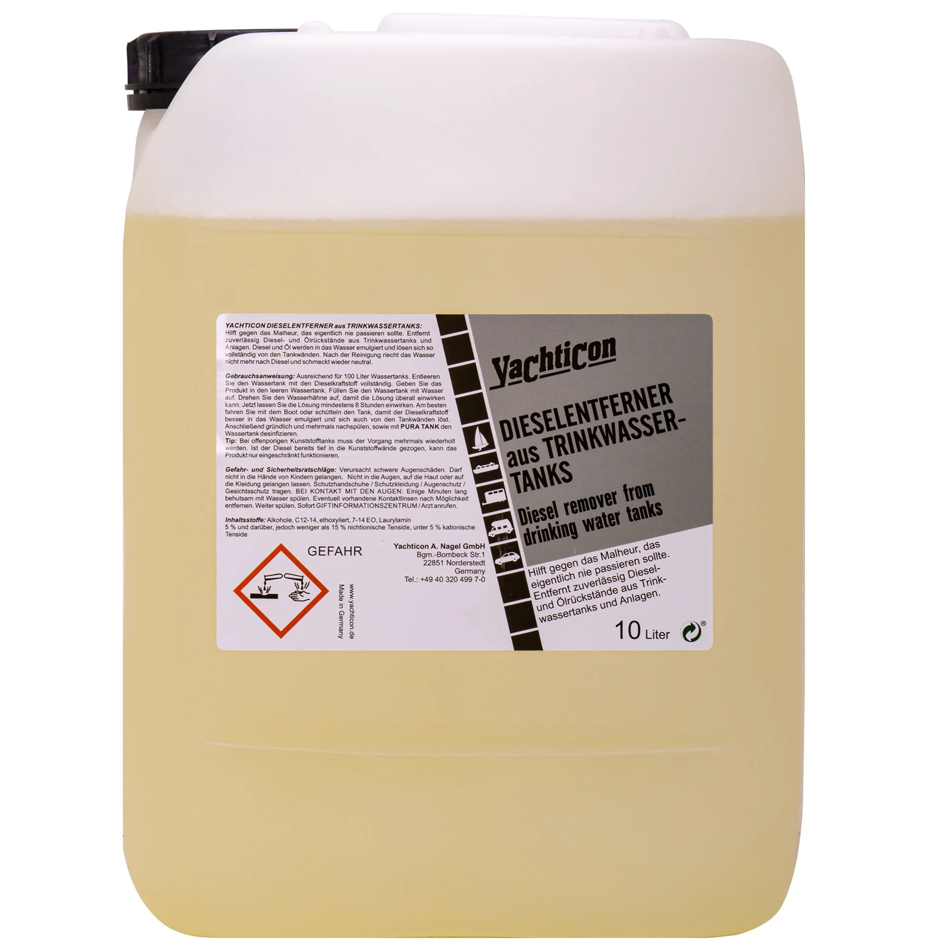 Glanadh umar uisce óil 10 Liter, Glanadh díosail, Glanadh umar uisce