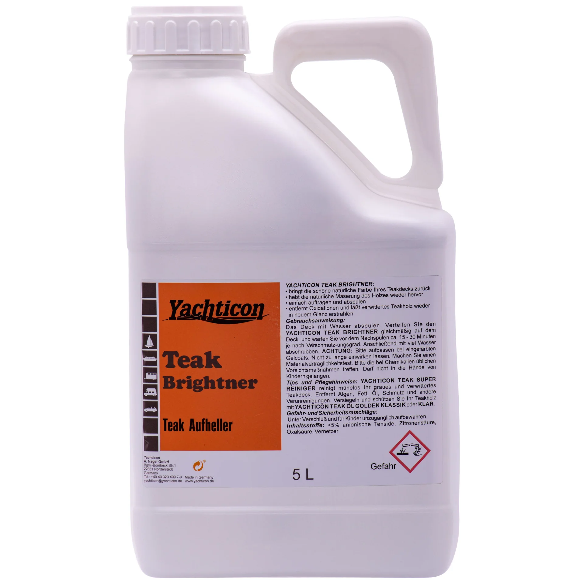 Glanadh teak 5 Liter, Aufheller, Cúram teak, Glanadh adhmaid