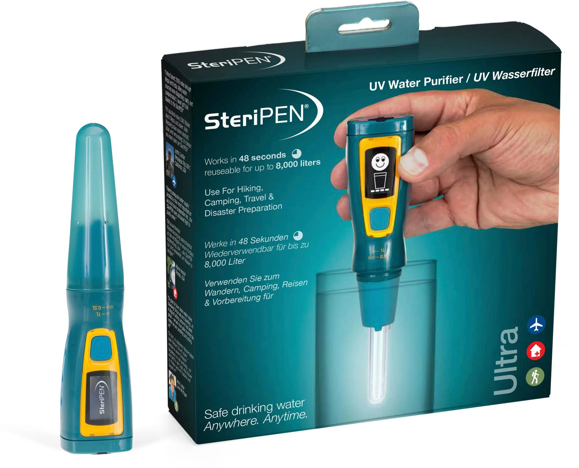 Díghalrú Uisce UV, Steiriliú Uisce, Glanadh Uisce, KATADYN Steripen® Ultra™