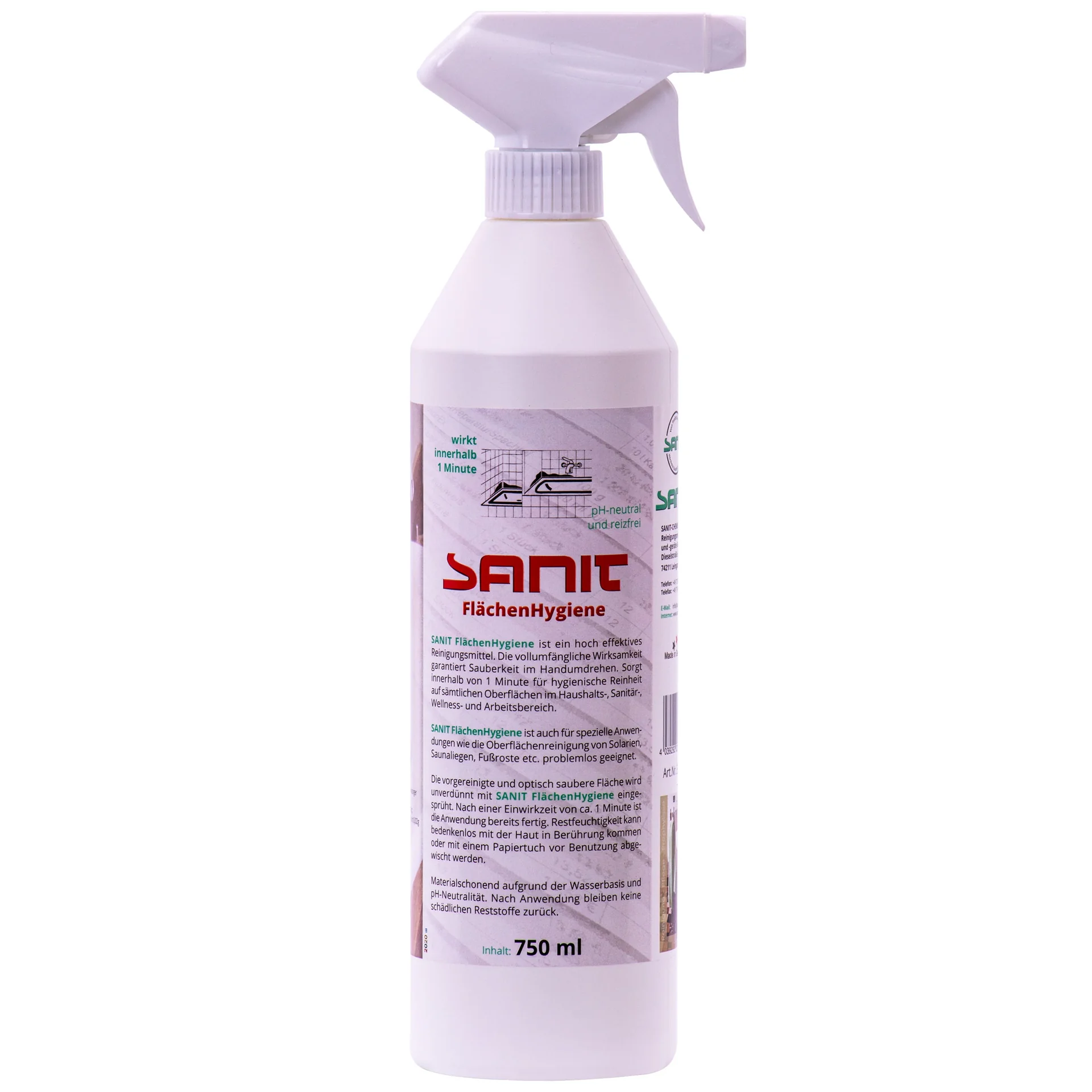 Dífhabhtán dromchla, 750 ml, Spraeire dífhabhtáin, Sláinteachas dromchla