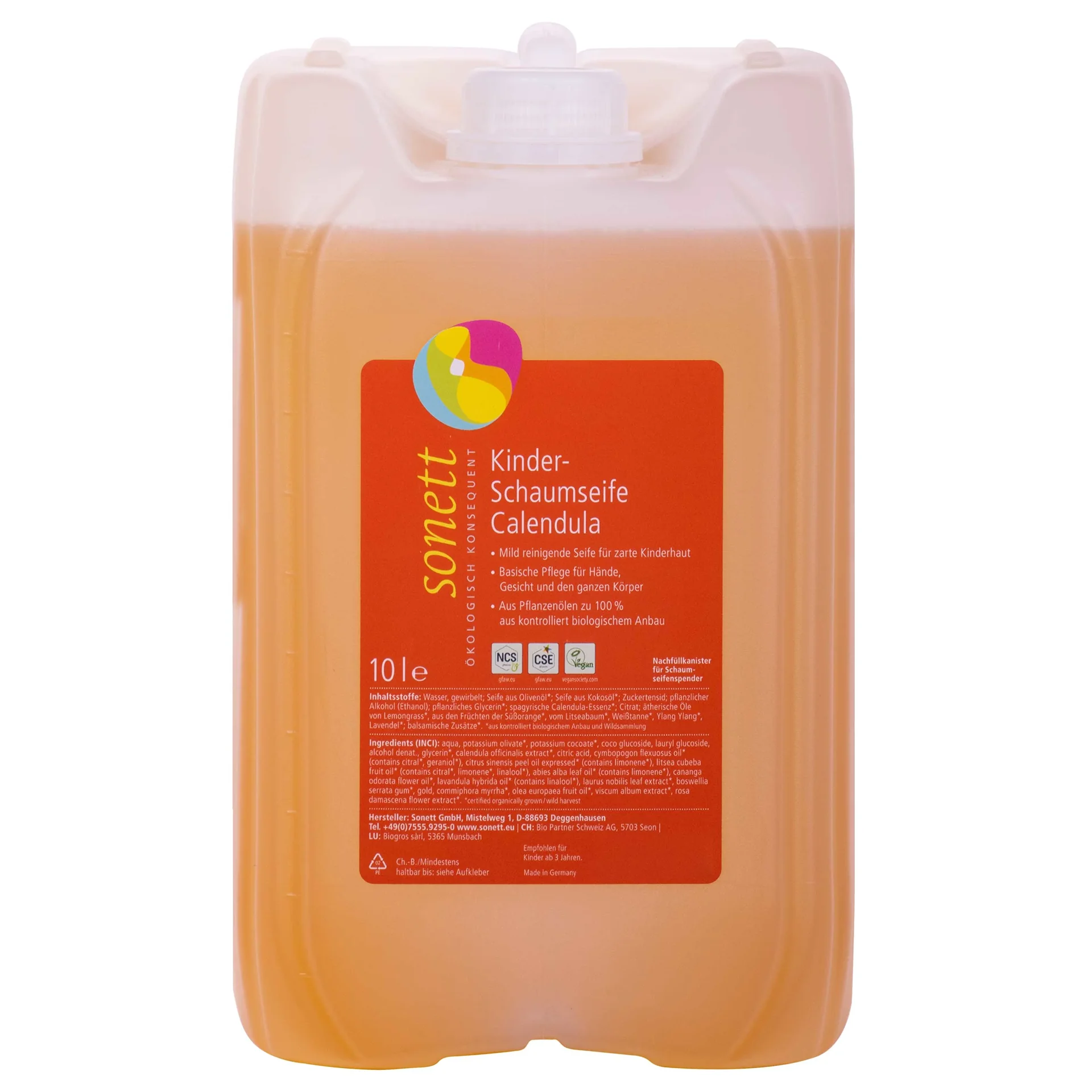 Gallúnach cúr calendula do pháistí 10 lítear, Gallúnach cúr nádúrtha do leanaí, Gallúnach orgánach