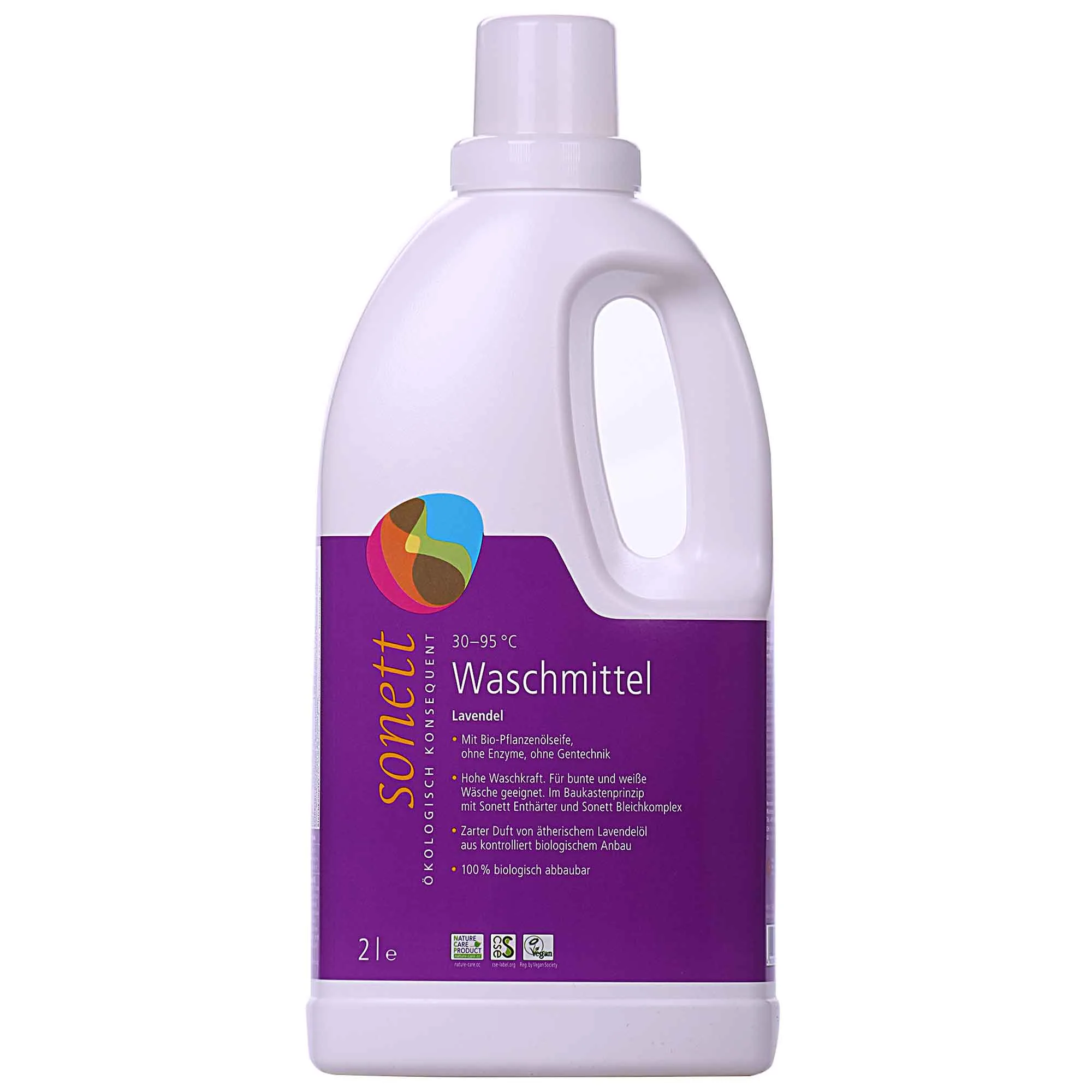 Glantach níocháin leachtach, níochán leachtach lavender, 2 x 2 Liter, glantach níocháin nádúrtha