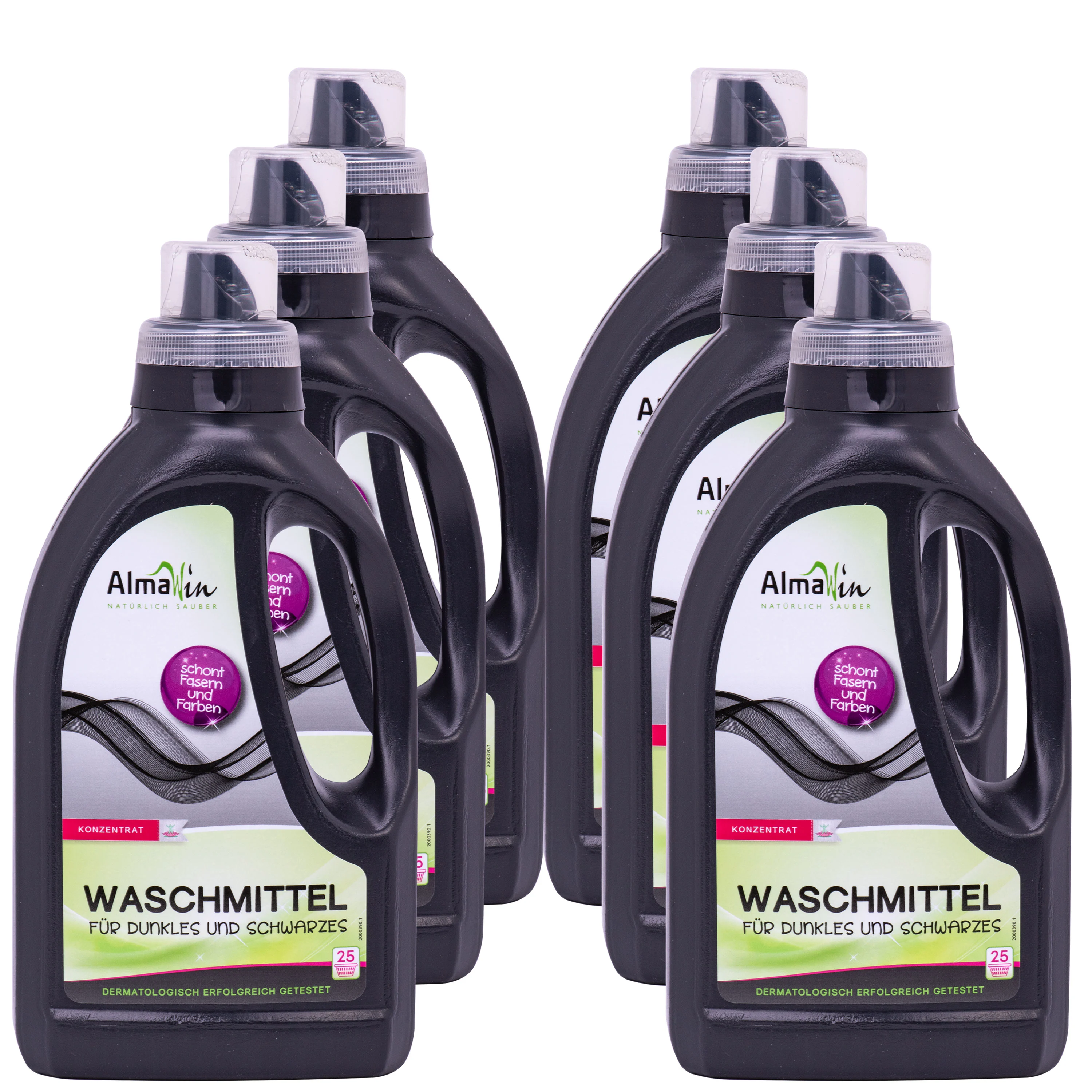 Glanadh dorcha, Níochán dubh, Glanadh éadaí dorcha, 6 x 750 ml