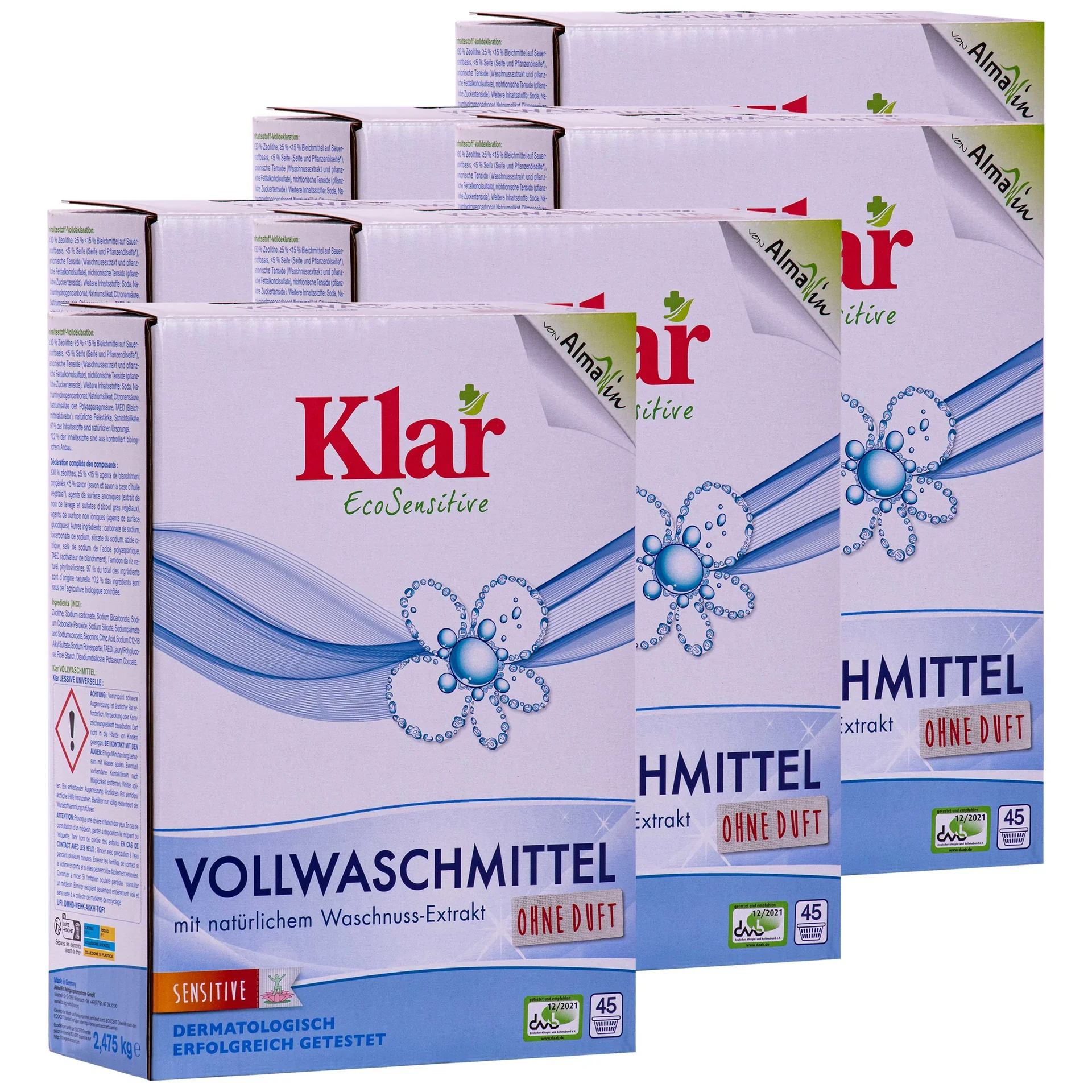 Glanadh púdar éadaí, Níochán púdar mórchóir, 6 x 2,475 kg, Glanadh púdar teaghlaigh