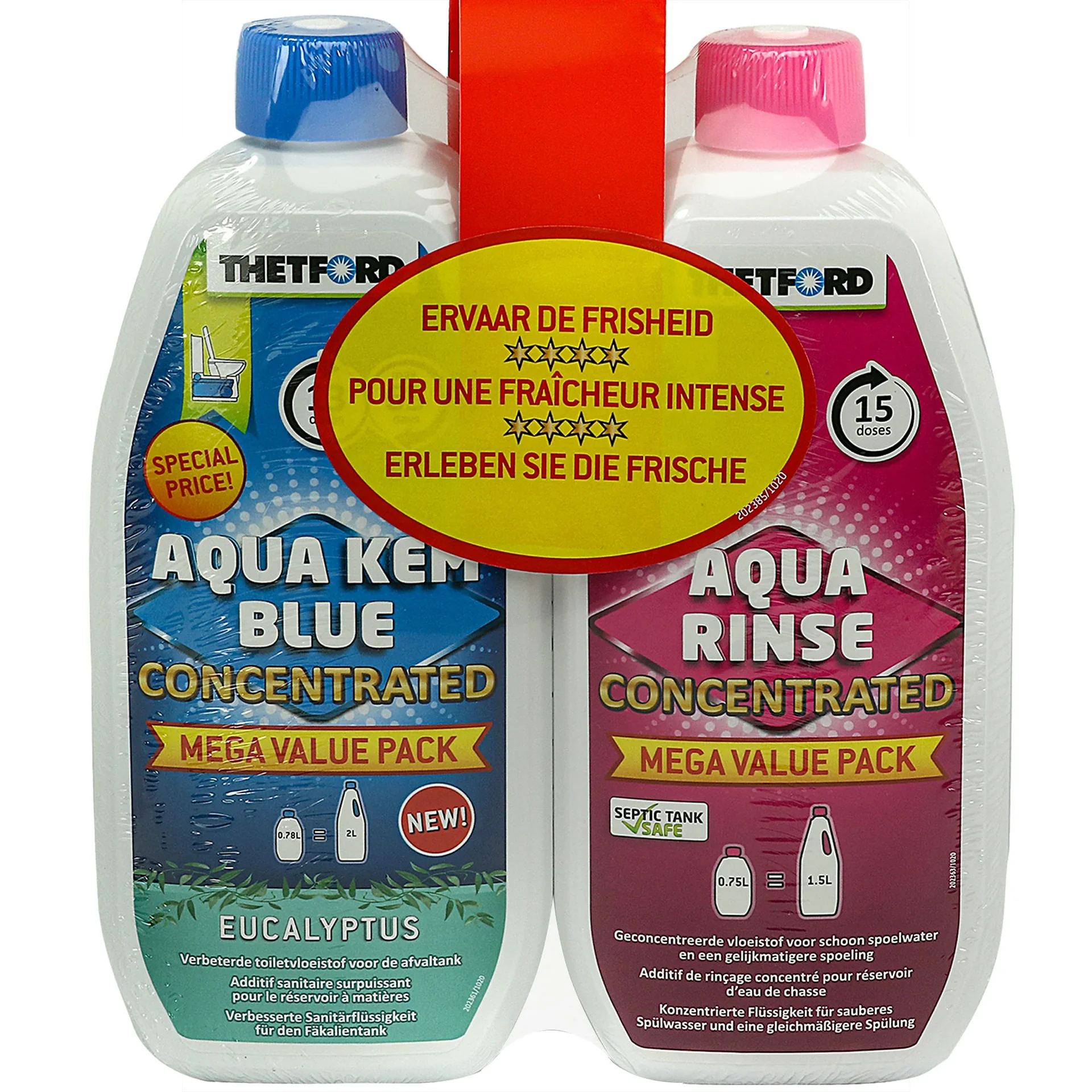 Leithreas soghluaiste, Ceimiceáin leithris, 0.78L Aqua Kem Blue Lavendel & 0.75L Aqua Rinse