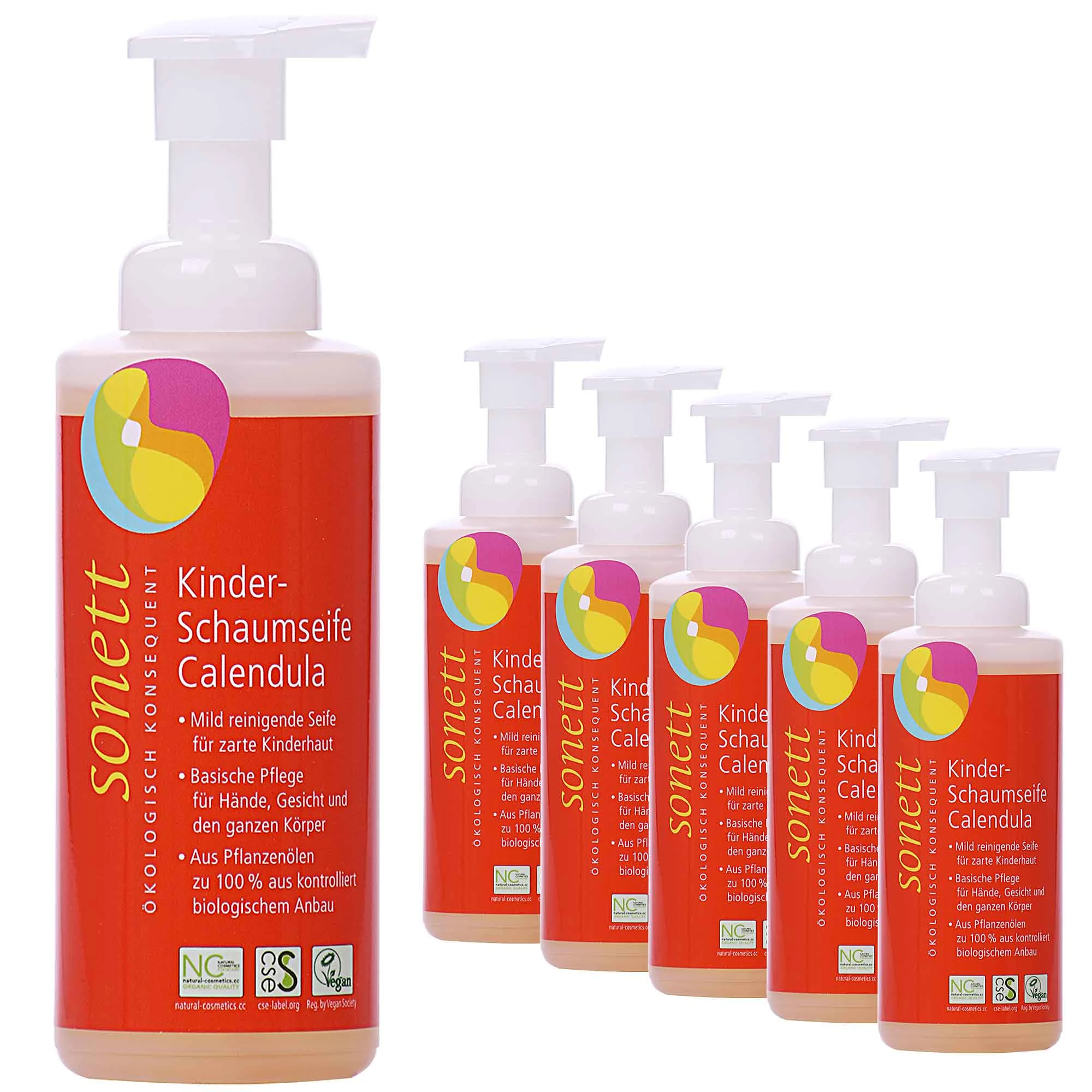 Gallún sú craicinn calendula, gallún cúr, 6 x 200 ml, gallún nádúrtha leanbh