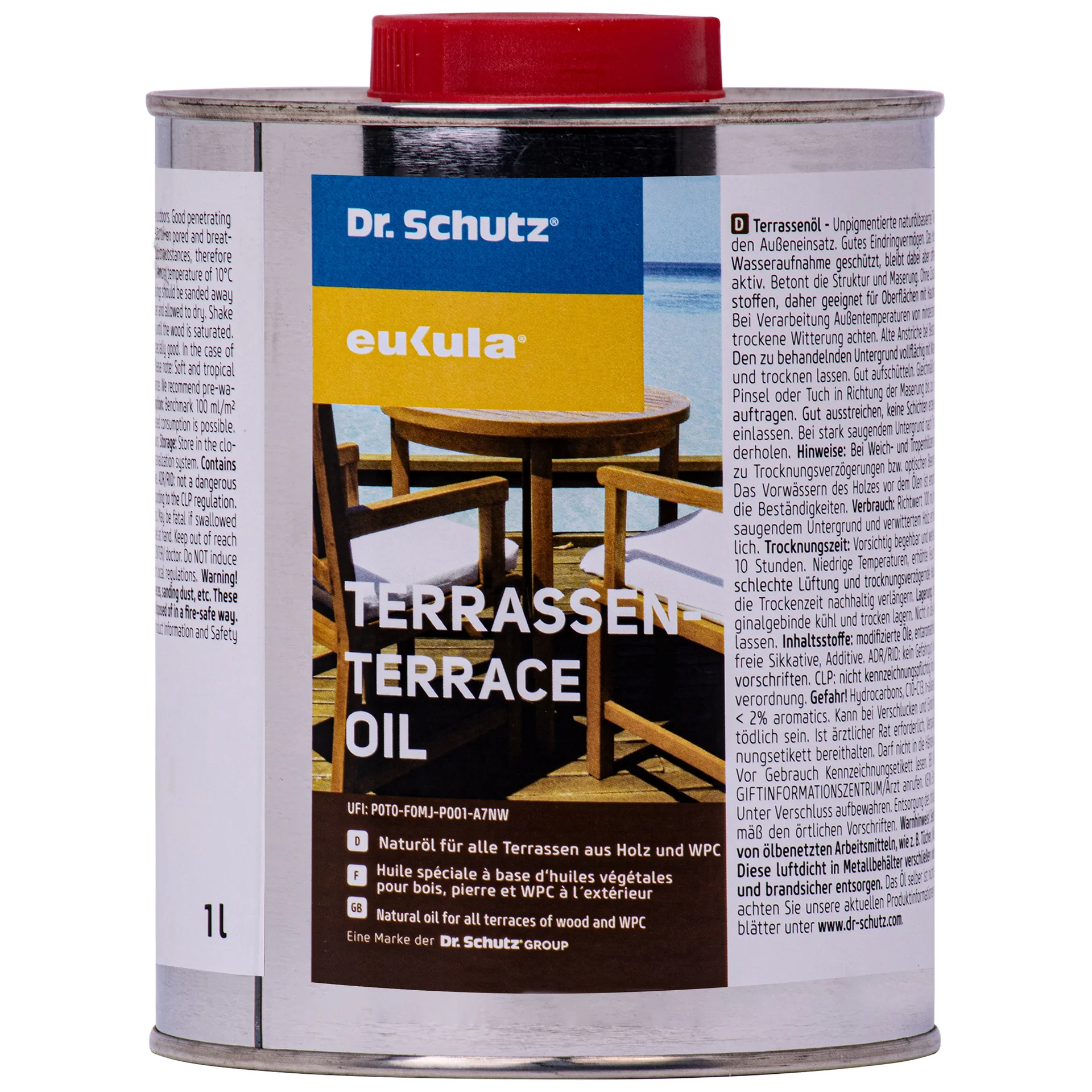 Ola terráis adhmaid 1 L, Ola nádúrtha terráis, Ola le haghaidh terráis