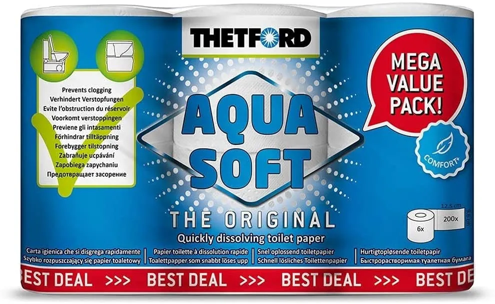 Páipéar leithris, bog, pacáiste 6 rolla, páipéar leithris campála