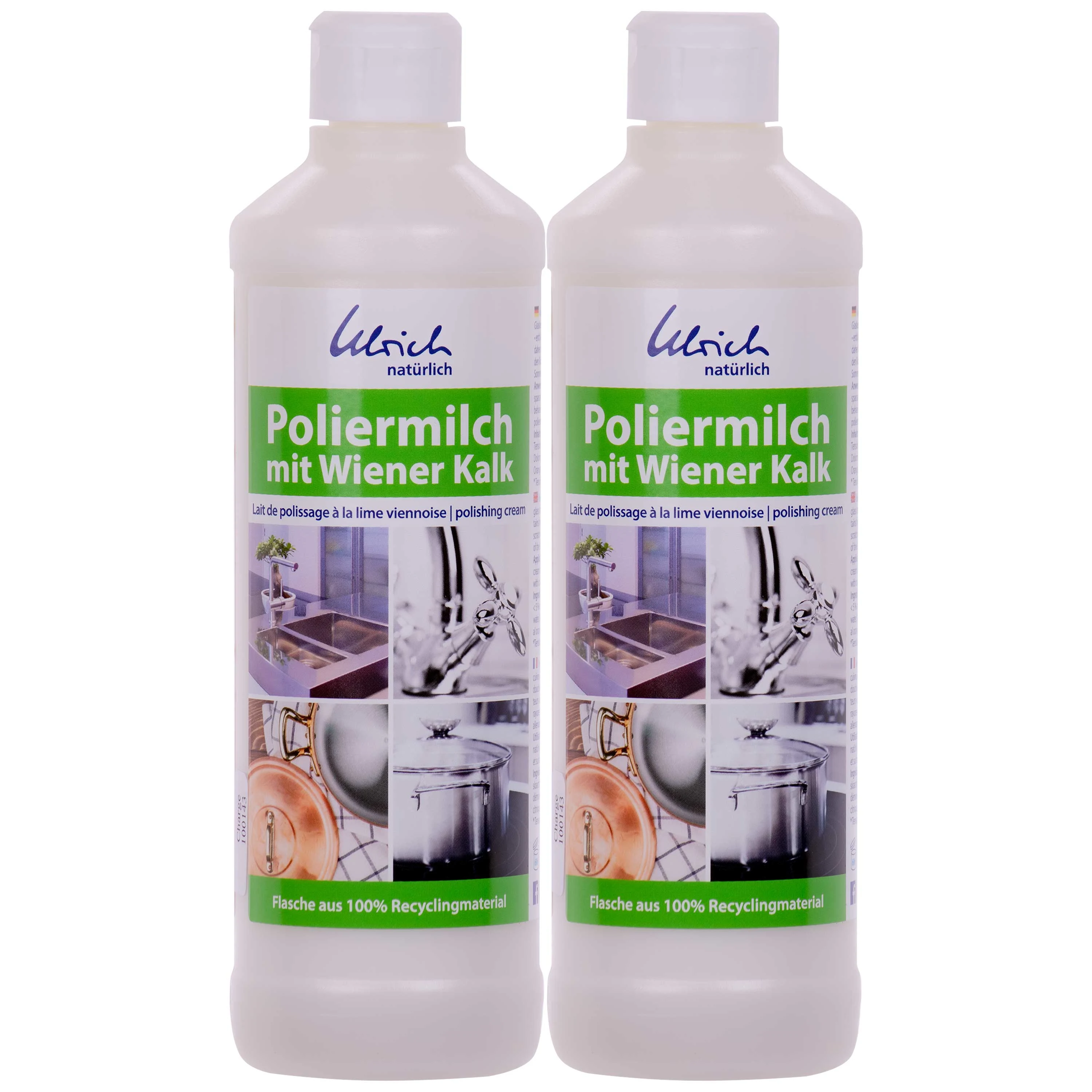 Bainne snasta, Púdar cailce Vín, Glanadh nádúrtha, 2 x 500 ml