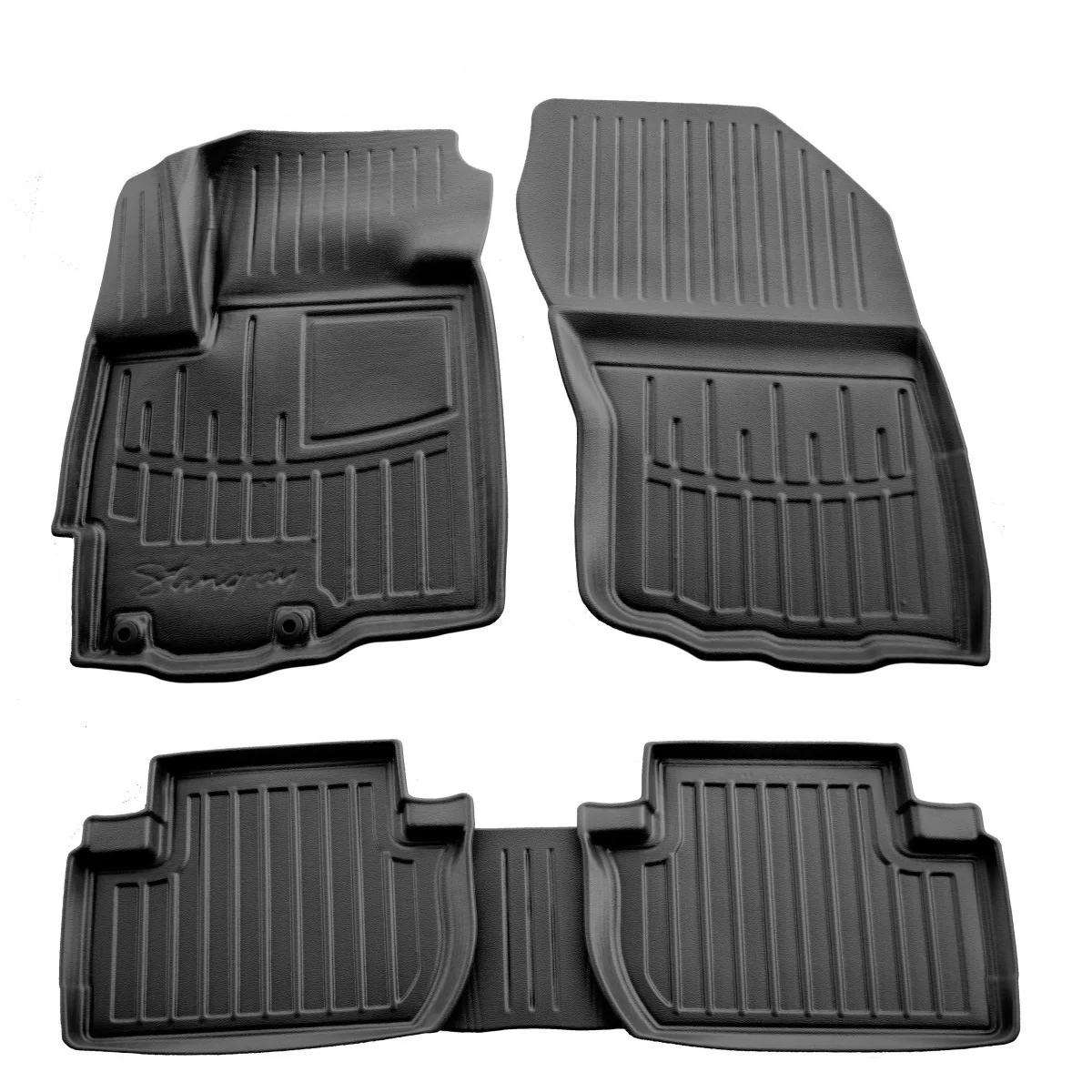 Mataí urláir rubair 3D, Mataí urláir carranna rubair, Mataí urláir C Crosser, Feiliúnach do CITROEN C-Crosser (2007-2013)