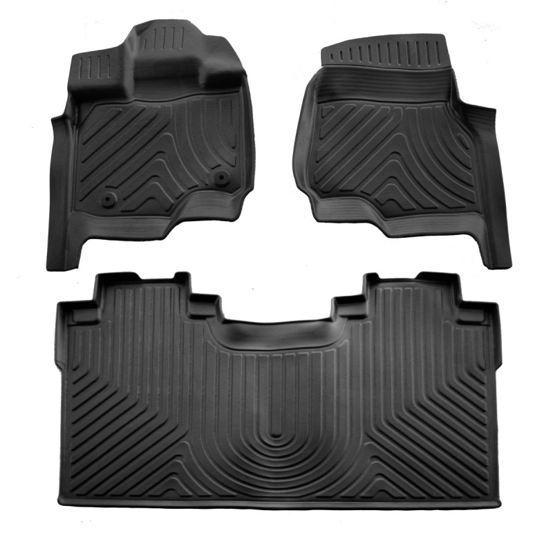 Mataí urláir rubair Ford F-150 Crew Cab (2014-2021), Mataí cos saincheaptha, Mataí urláir 3D