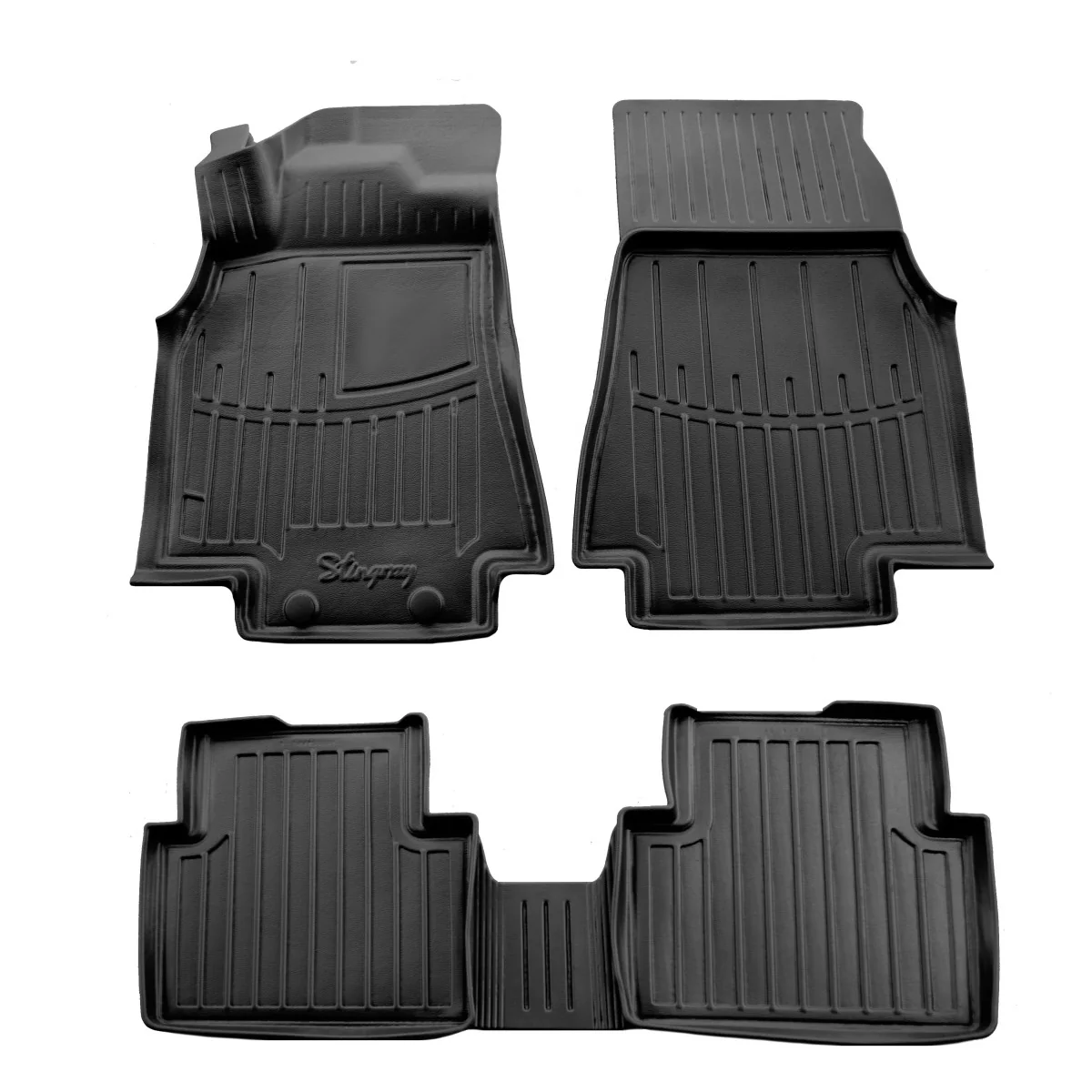 Mataí urláir rubair, mataí urláir carranna, 3D do Mercedes Benz W245 B (2005-2011), le ballaí imeall, gan bholadh