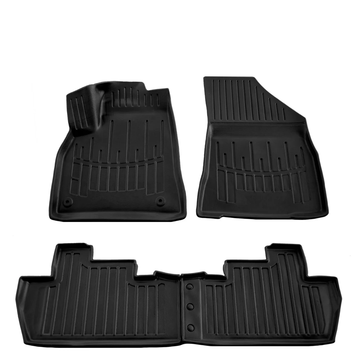Mataí urláir rubair, Mataí urláir carranna, saincheaptha do PEUGEOT 5008 (2008-2017), 3D, polúireatán, gan bholadh