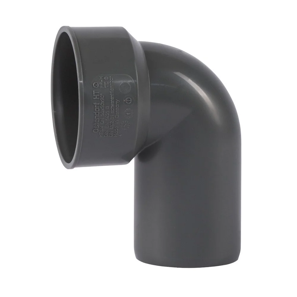 "Siphon Connector, HT Pipe 50, Wastewater Pipe 50mm, HT Angle 50, Plastic image"