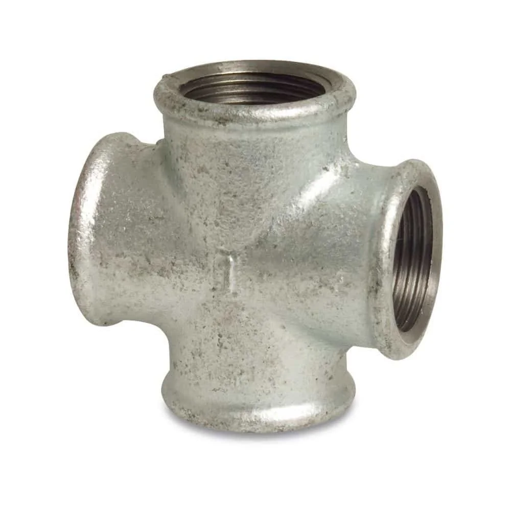 "Feistiú Snáithe Iarann Teilgthe Crosphíosa 3/8" IG x 3/8" IG x 3/8" IG x 3/8" IG image"